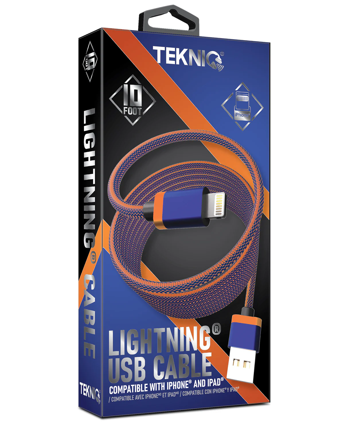 10ft 2 Tone Braid Fabric Iphone Cable - Image 3