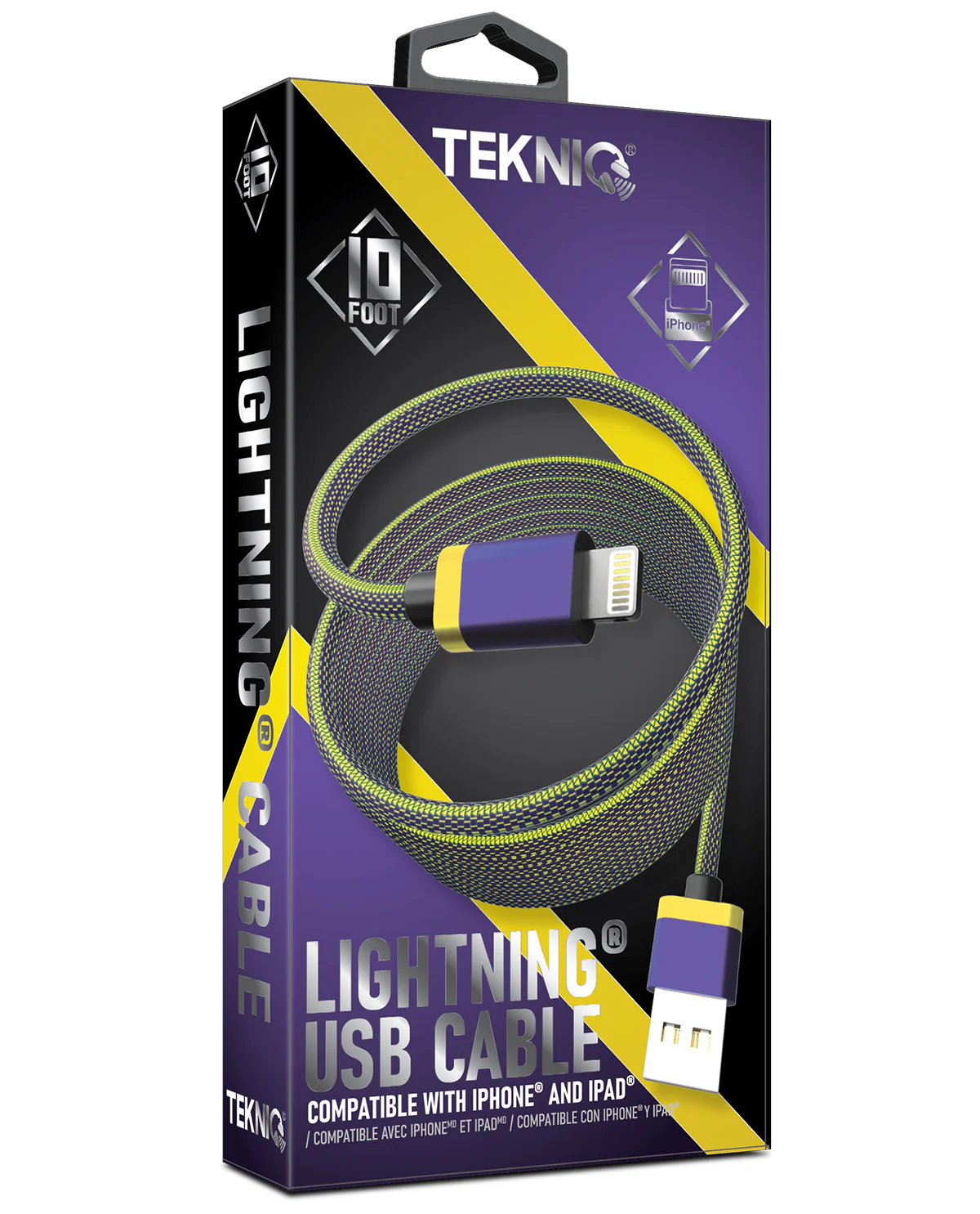 10ft 2 Tone Braid Fabric Iphone Cable - Image 4
