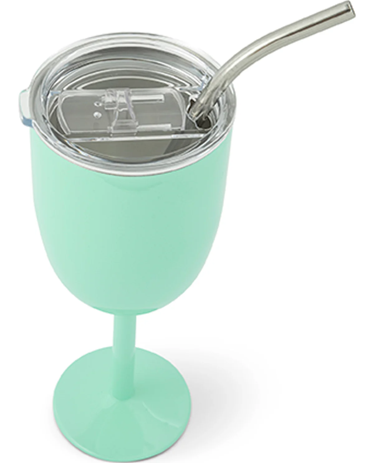 15oz Stainless Steel Wine With Straw - Green Breeze - Image 5