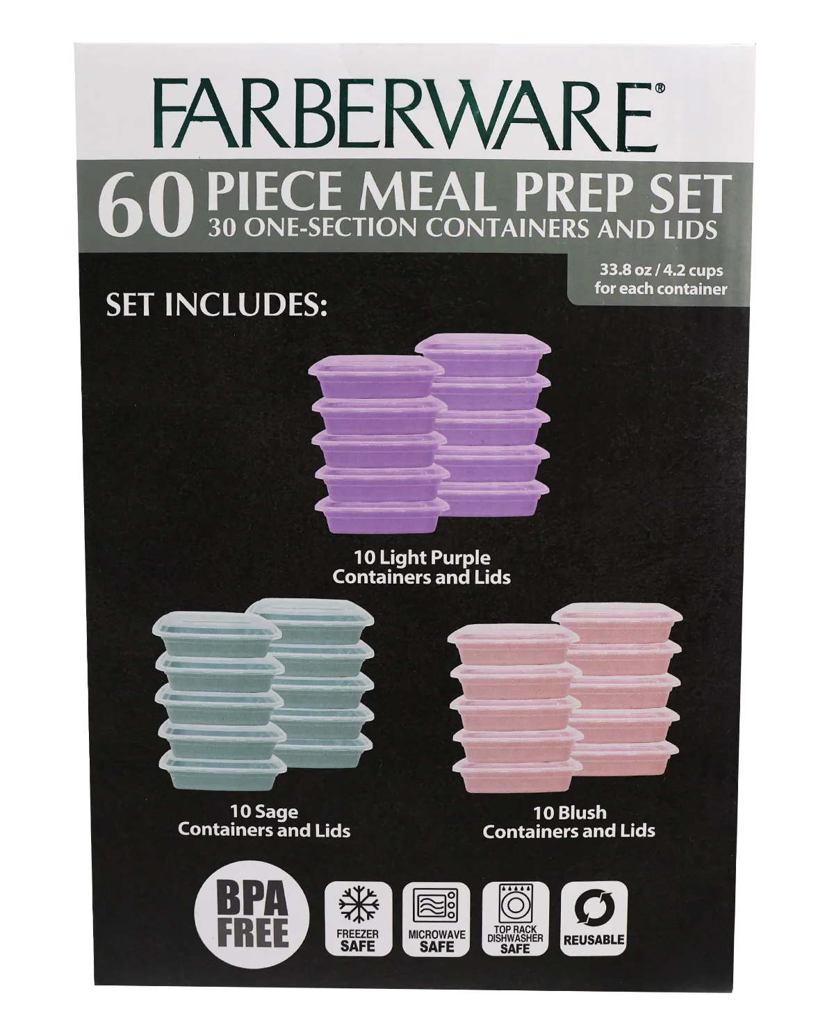 60pc Farberware Meal Prep Set - Image 2