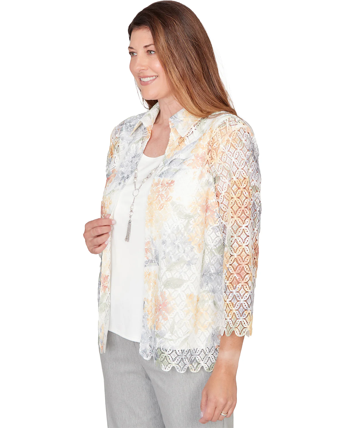 Alfred Dunner Missy Al Fresco Floral Lace Two for One - Image 3