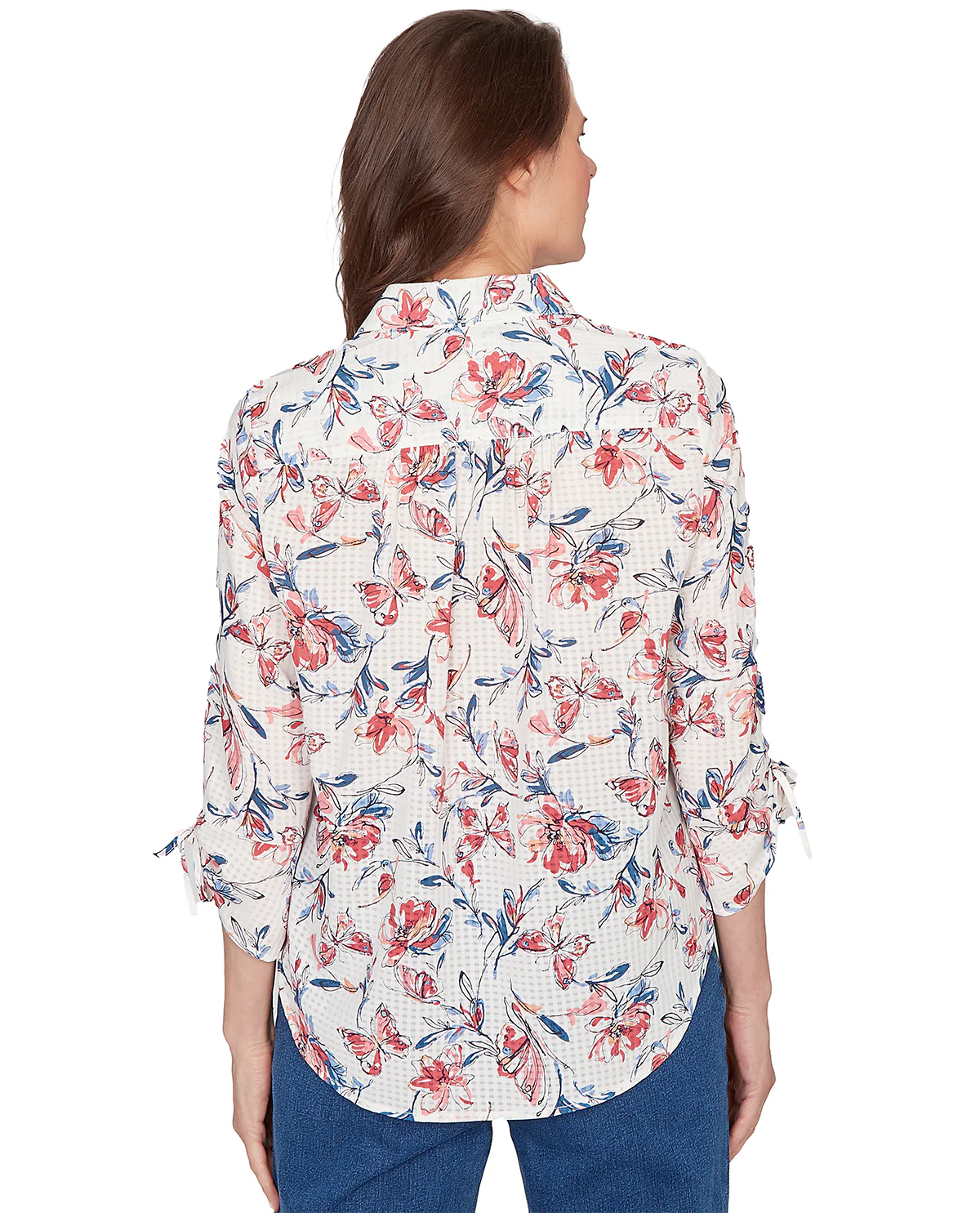 Alfred Dunner Missy Austin Etch Floral Butterfly Top - Image 2