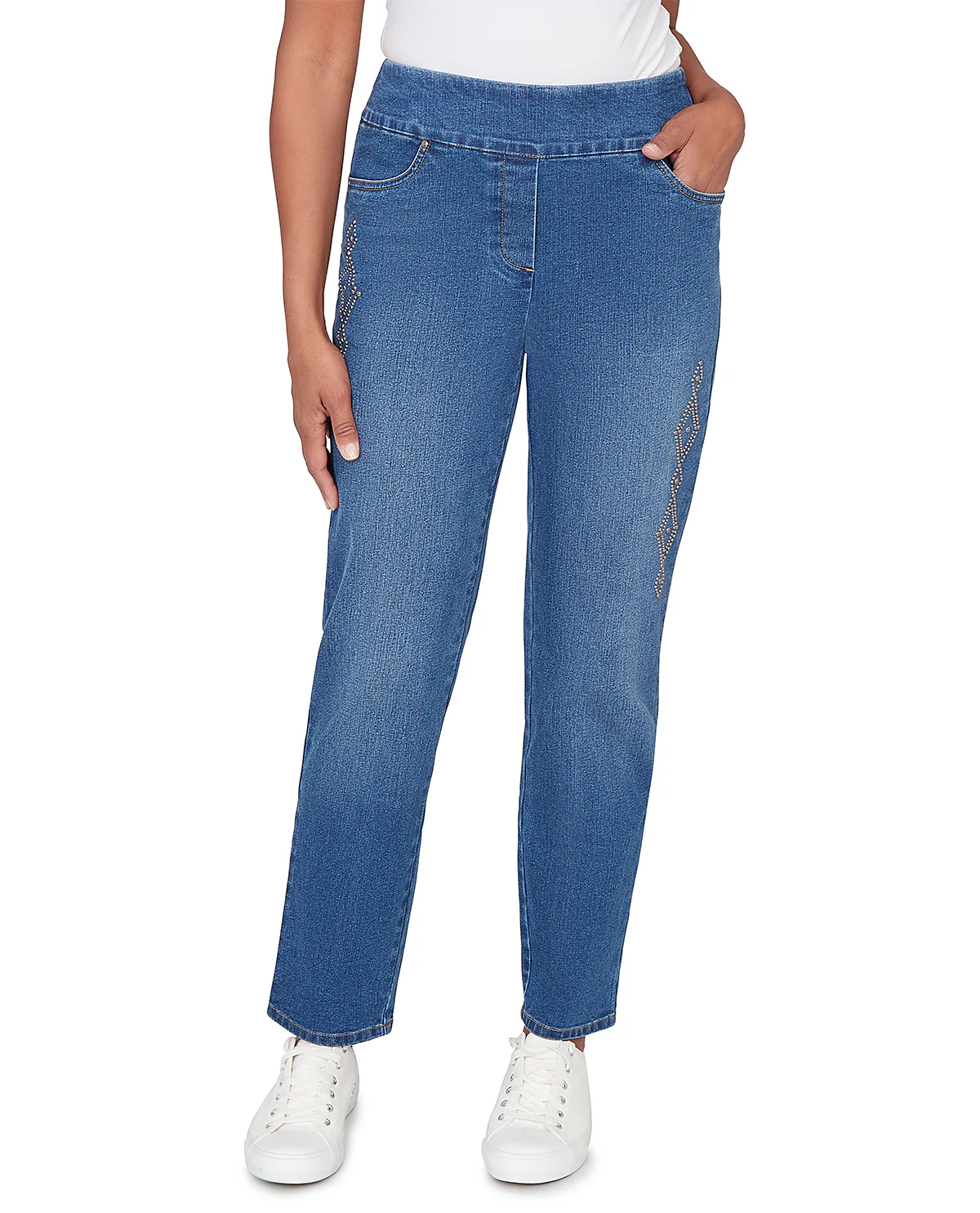 Alfred Dunner Austin Proportioned Short Pant Med Indigo