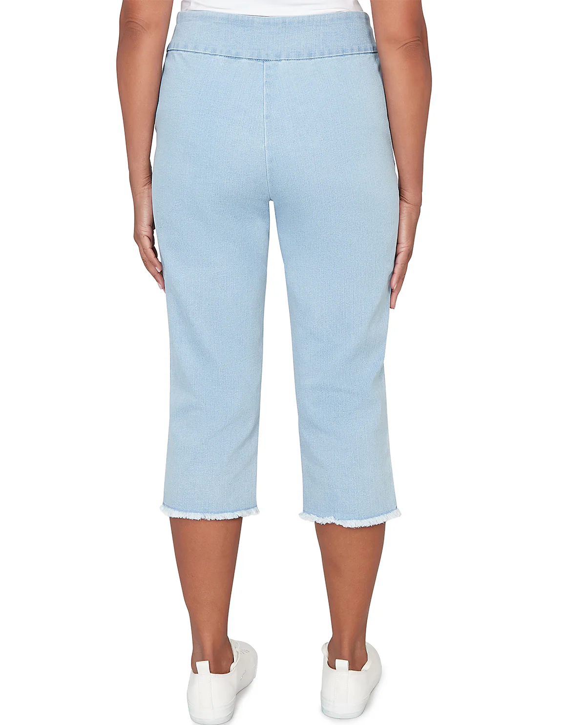 Alfred Dunner Pastel Story Denim Fringe Capri - Image 3