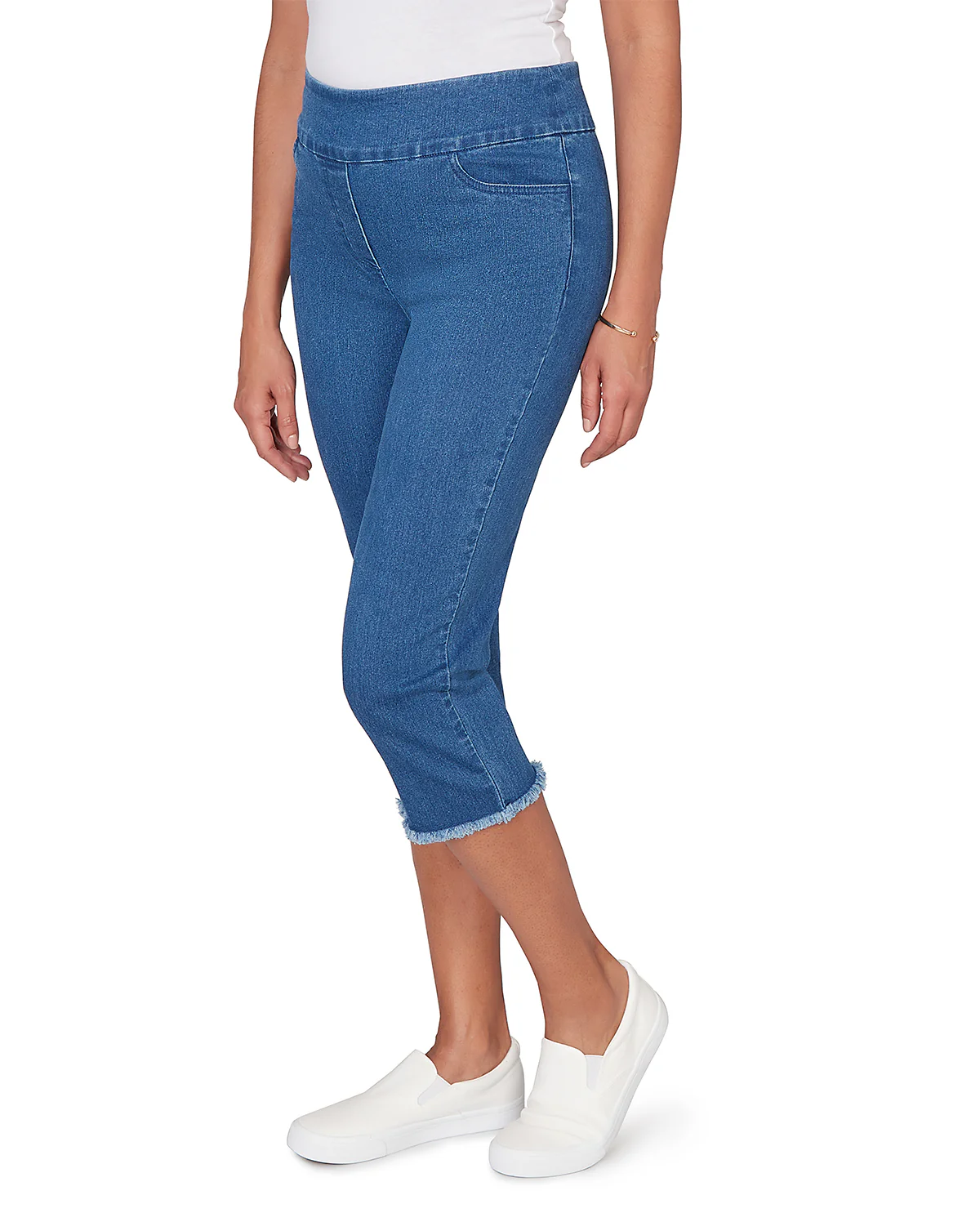 Alfred Dunner Pastel Story Denim Fringe Capri - Image 6