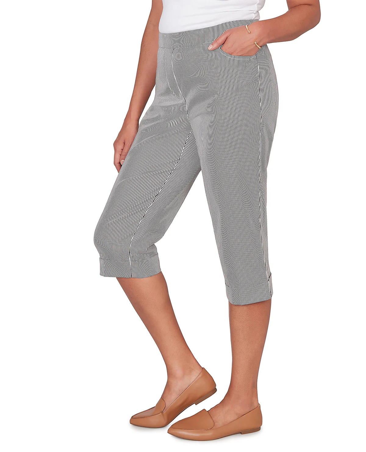 Alfred Dunner Missy Pastel Story Stripe Clamdiggers - Image 3
