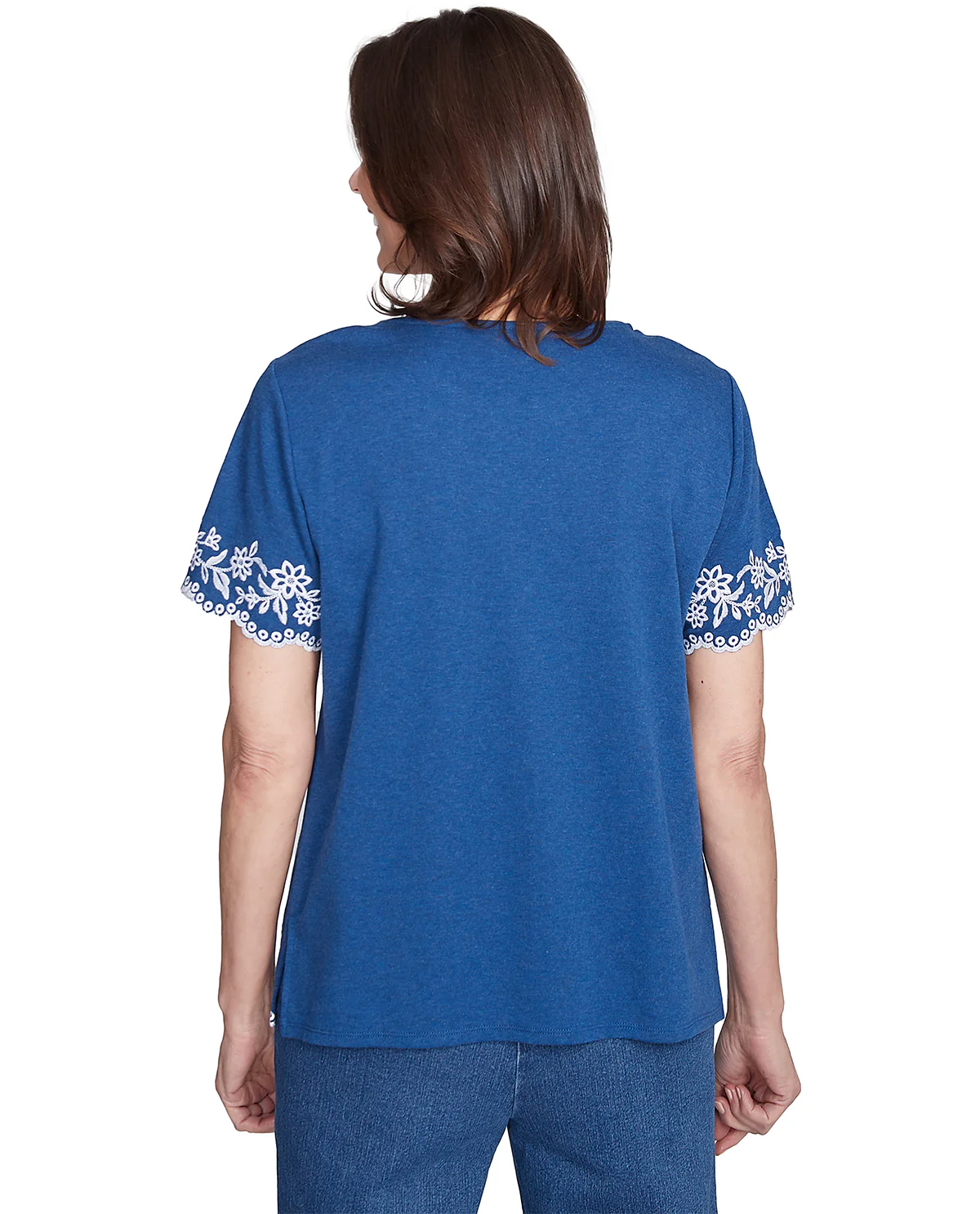 Alfred Dunner Missy Flower Power Embroidered Border Knit Top - Image 2
