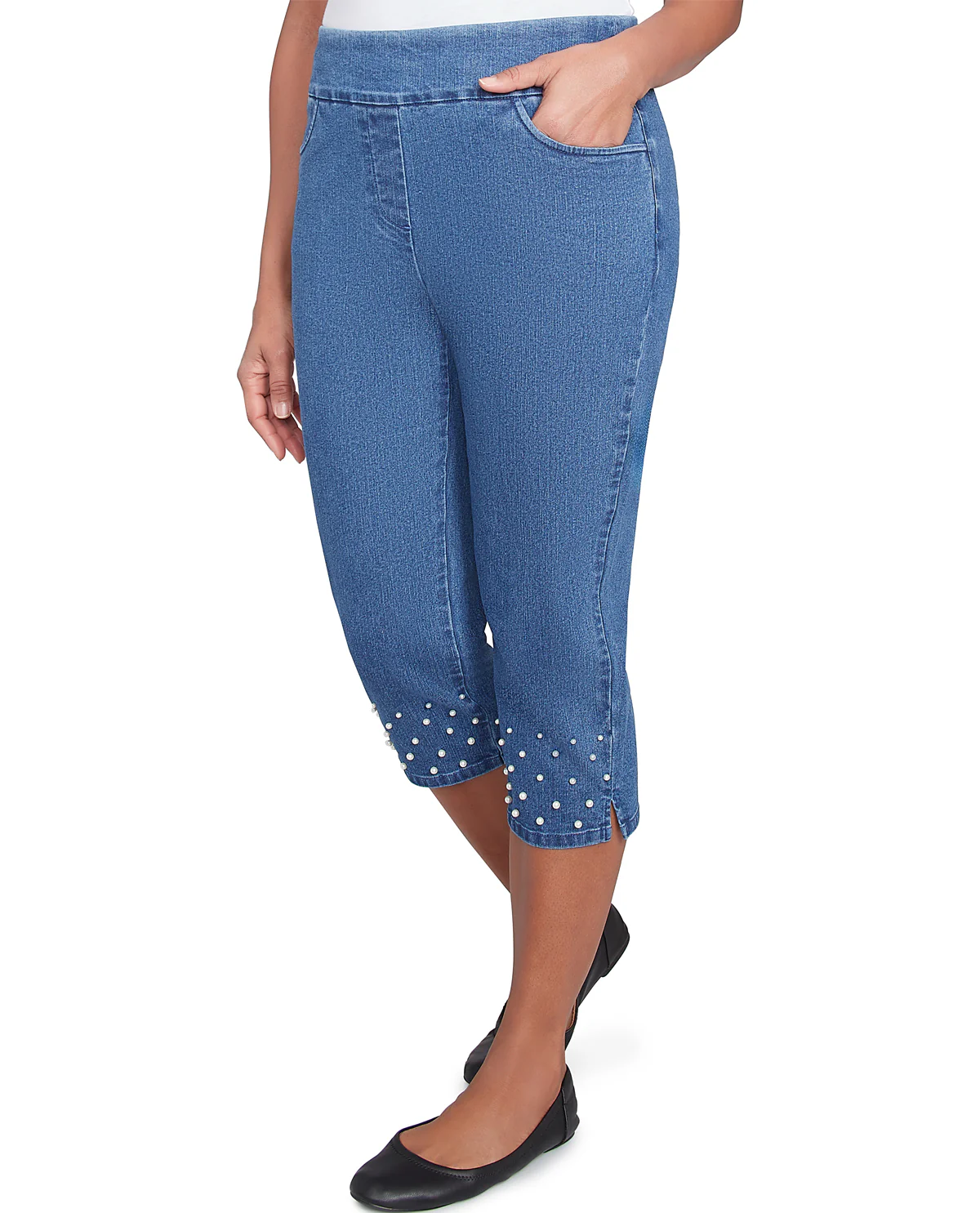 Alfred Dunner Missy Flower Power Capri with Pearls - Image 3