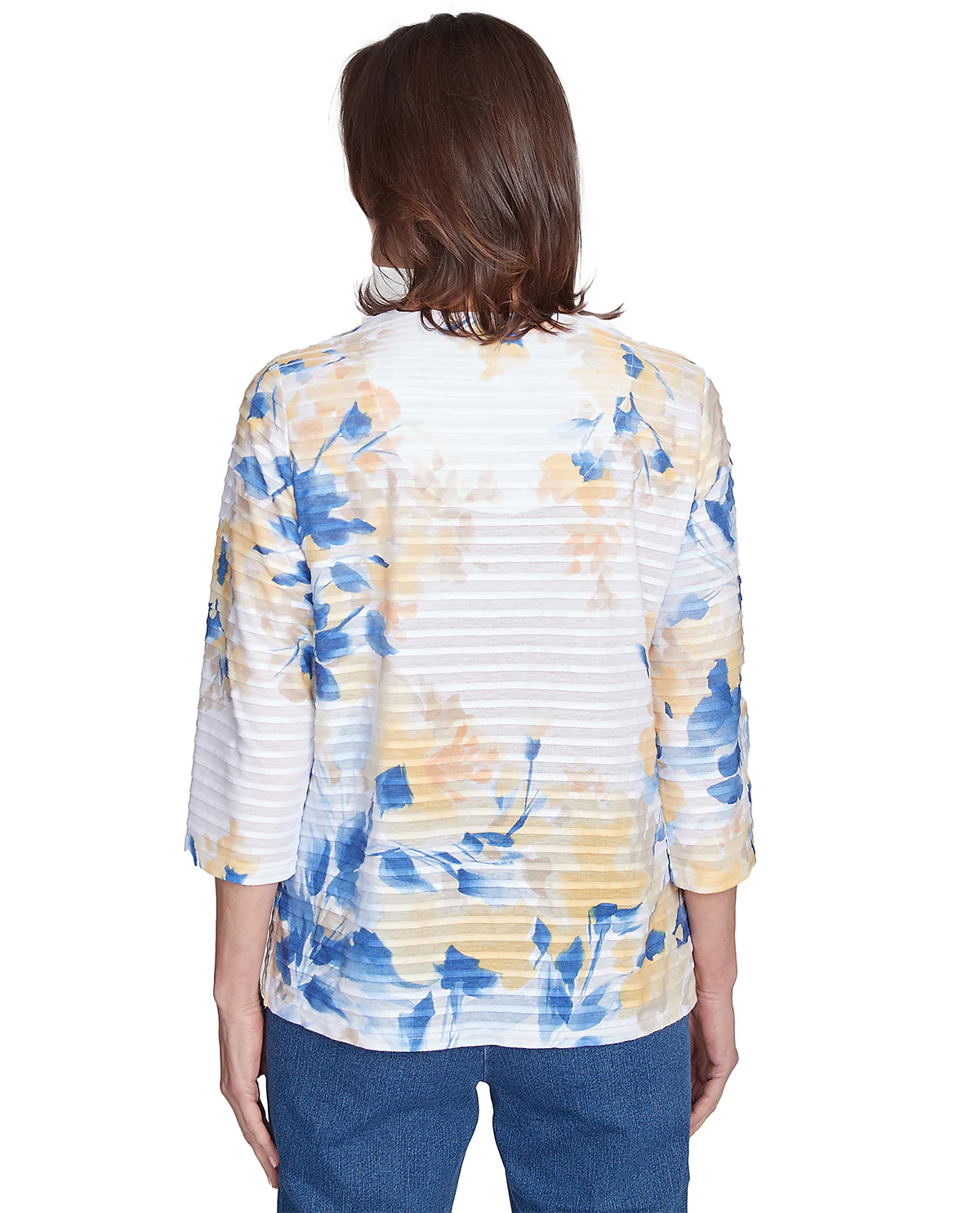Alfred Dunner Missy Flower Power Floral Texture Top - Image 2