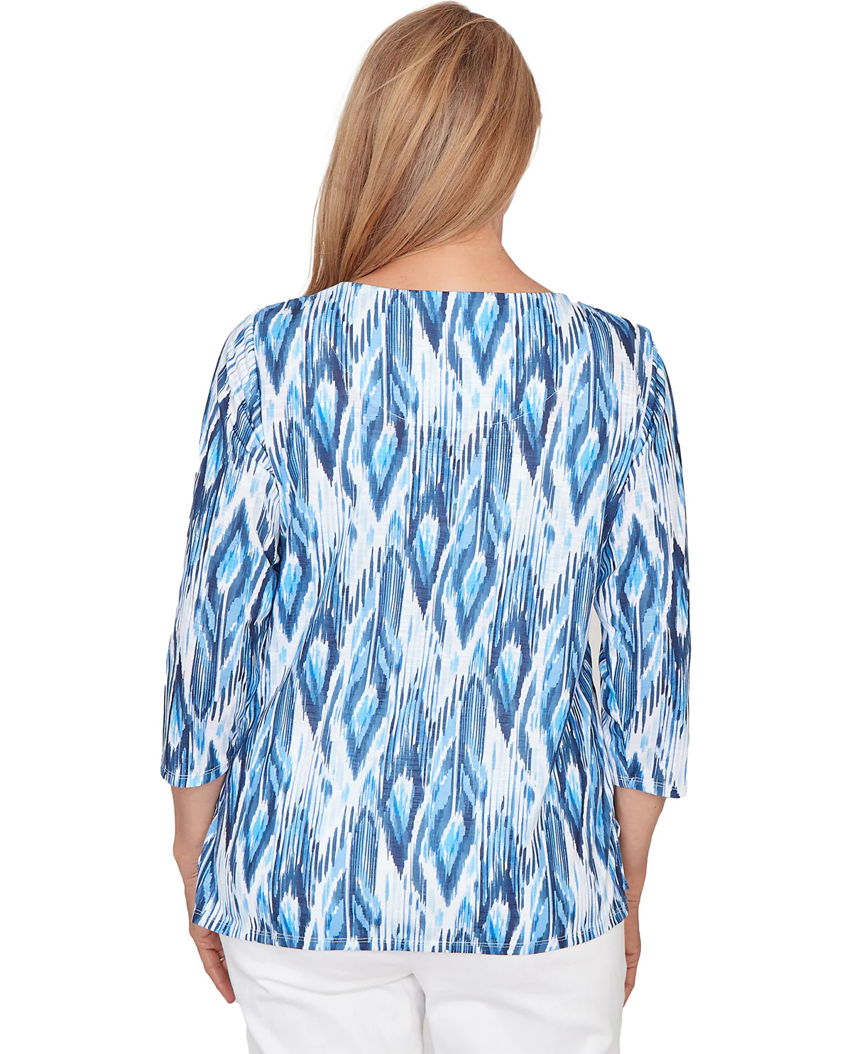 Alfred Dunner Missy Mykonos Ikat Knit Top - Image 2
