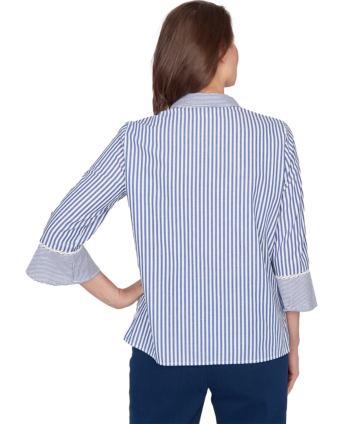 Alfred Dunner Missy Mykonos Mixed Stripe Woven Top - Image 2