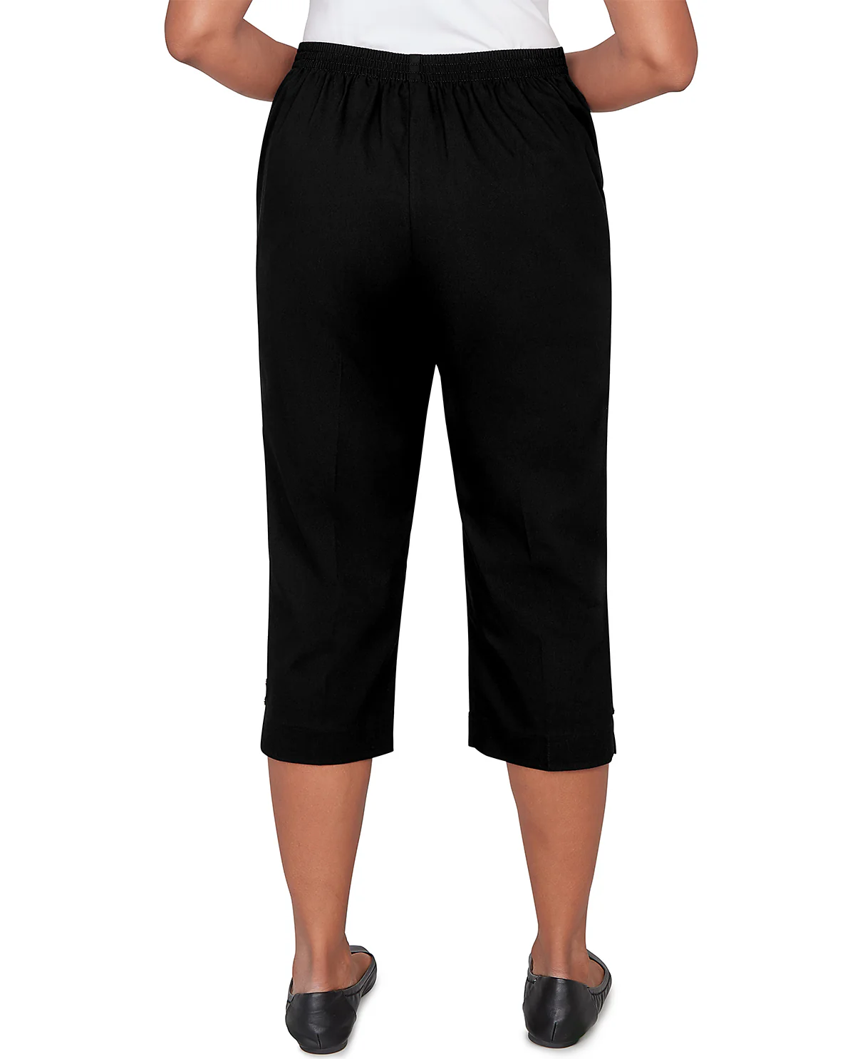Alfred Dunner Missy Pastel Story Twill Capri Black - Image 2