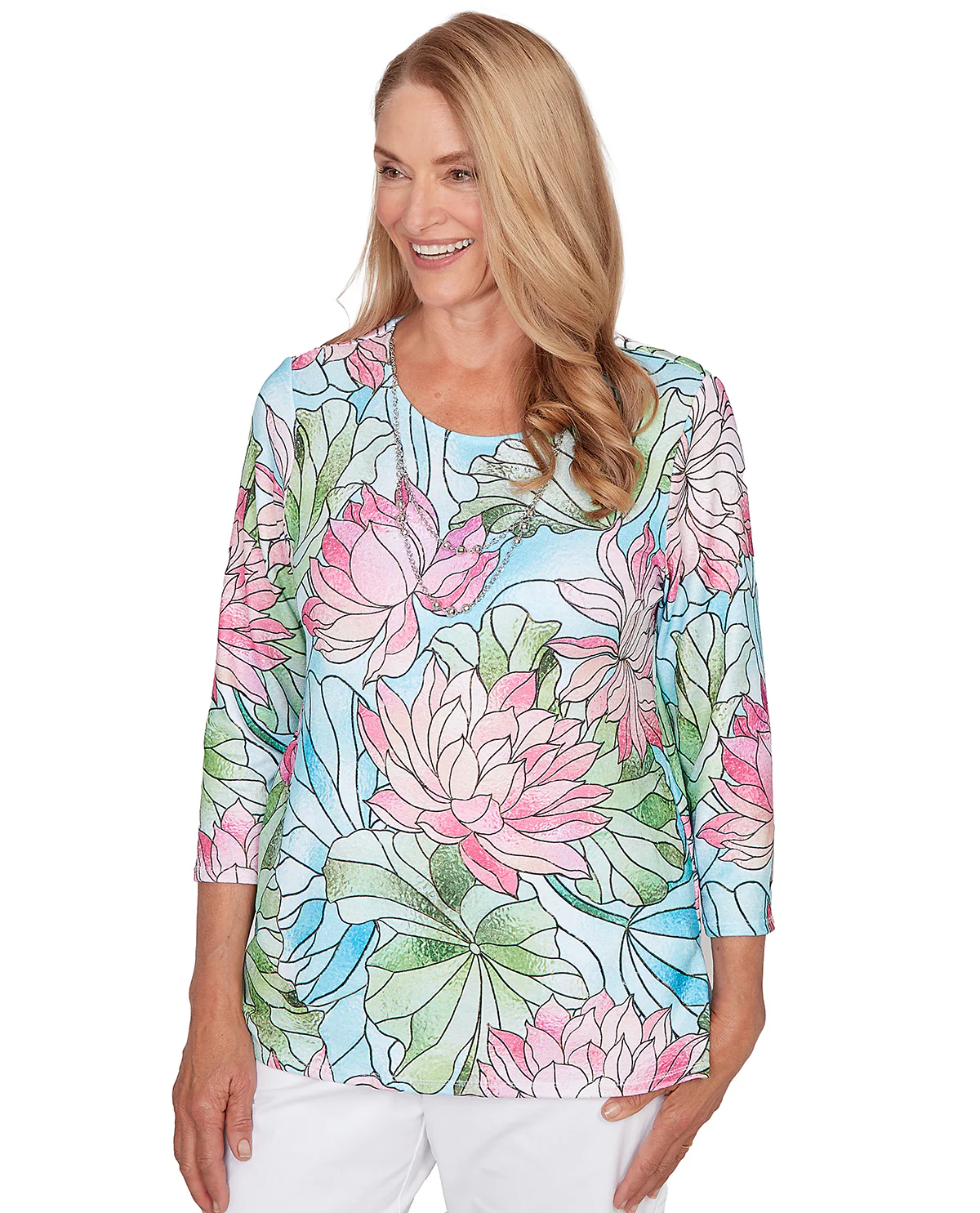 Alfred Dunner Missy Pastel Story Stained Glass Floral - Image 3
