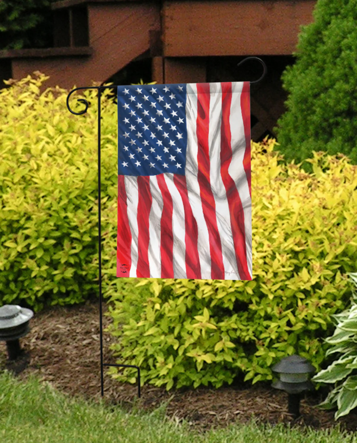 American Flag Waving Garden Flag - Image 2