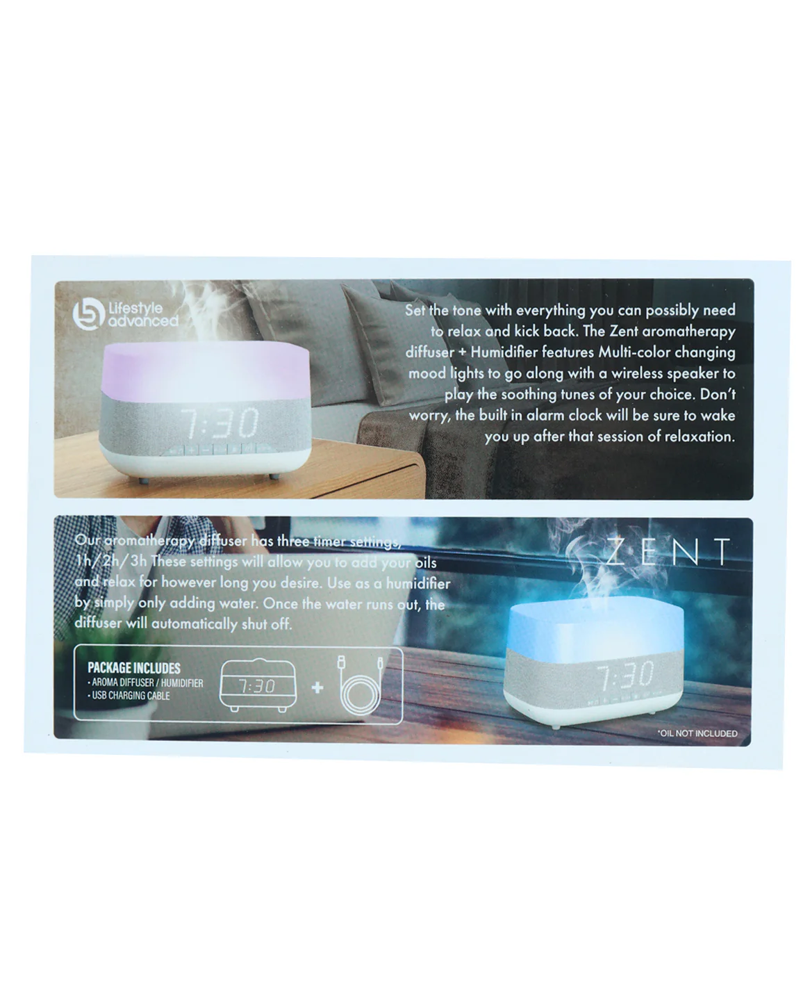 Aroma Diffuser & Mood Light Digital Alarm Clock - Image 2