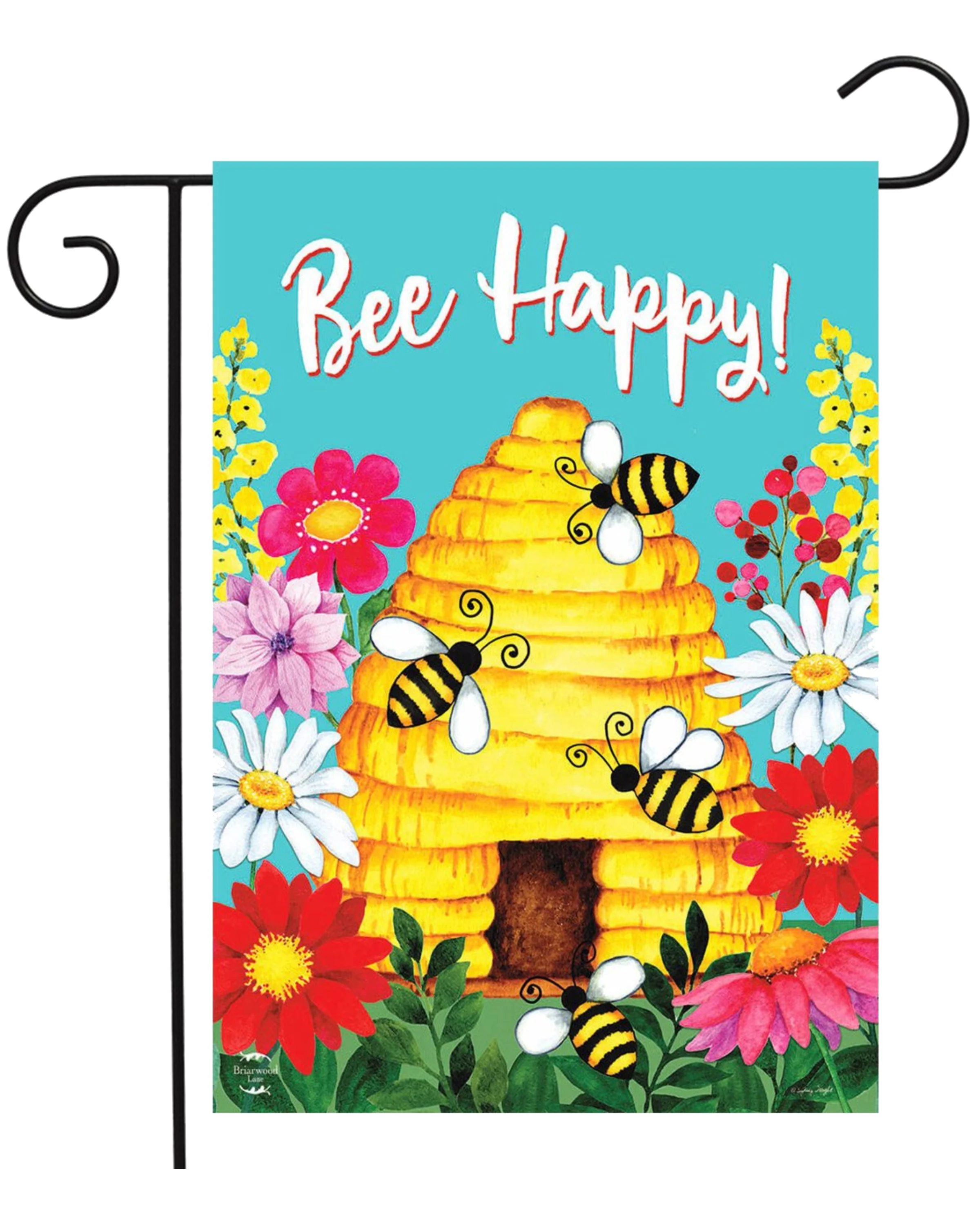 Bee Happy Hive Garden Flag - Image 2