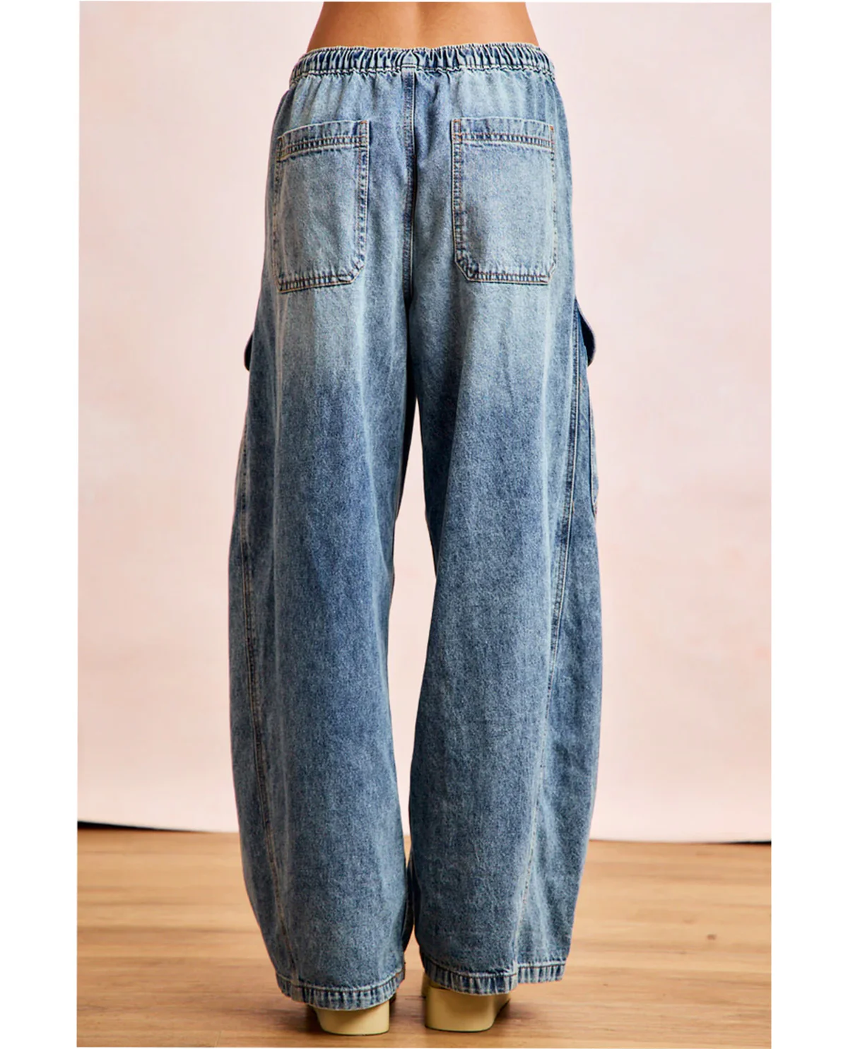 Bibi Barrel Leg Cargo Denim Pant - Image 3