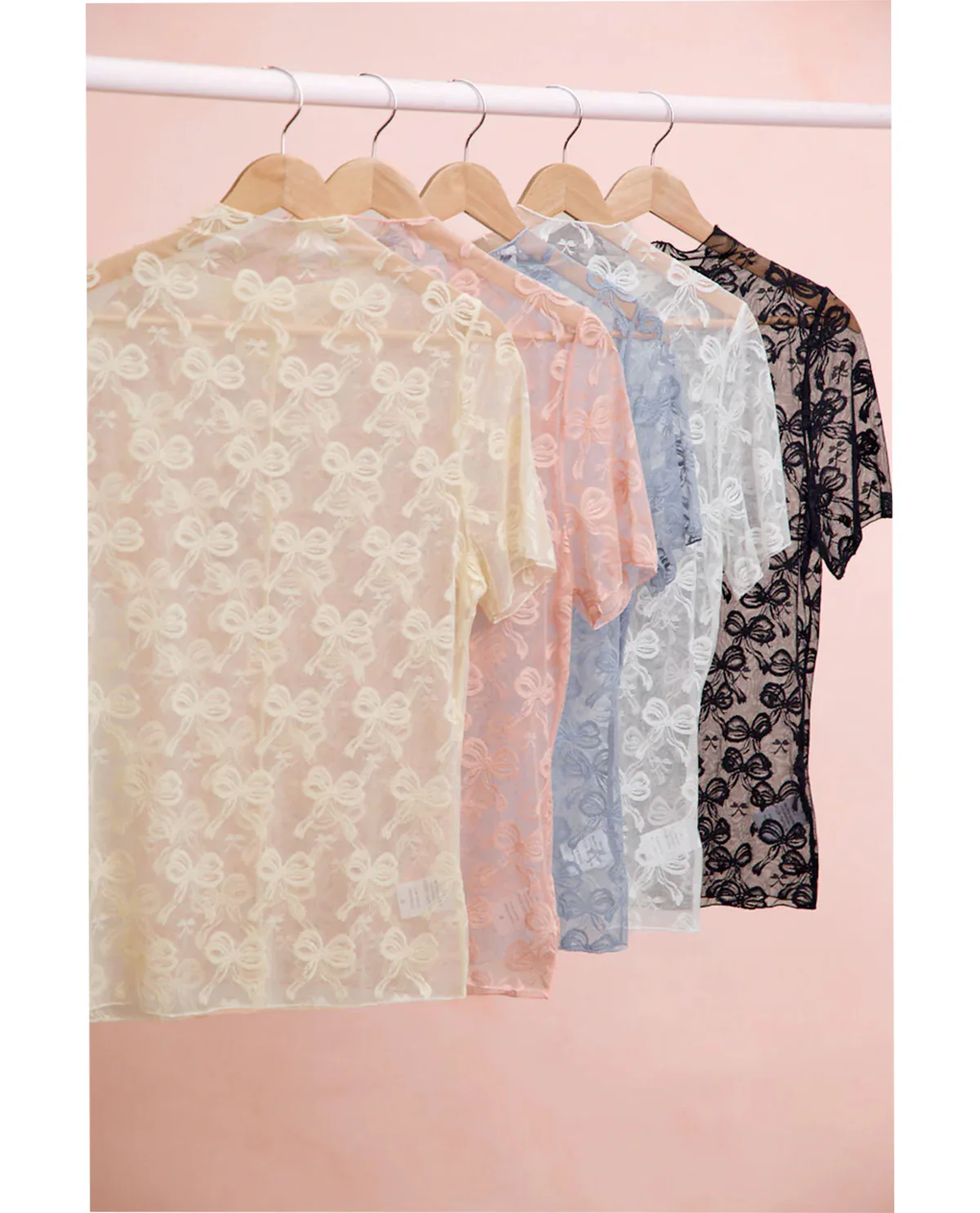 Bibi Bow Pattern Mesh Top - Image 3
