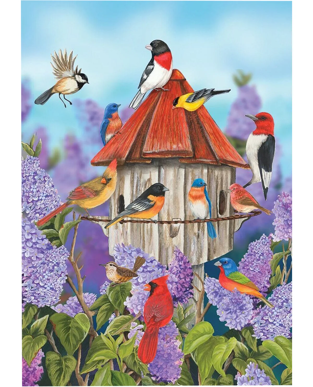 Birds And Lilacs Spring Garden Flag