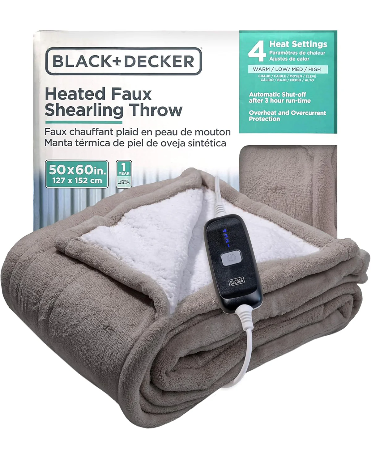 Black & Decker Heated Throw-Grey - Image 2