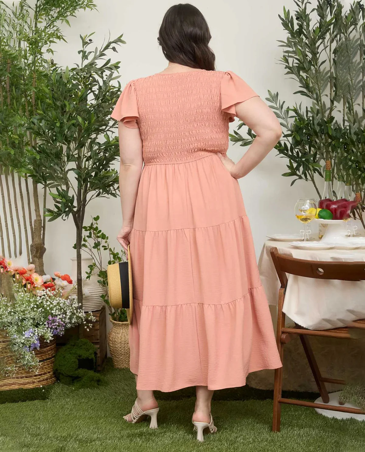 Blu Pepper Plus Smocked Solid Dress - Image 5