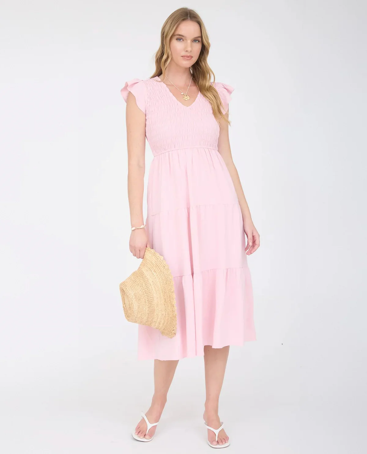 Blu Pepper Smocked Solid Dress - Image 3