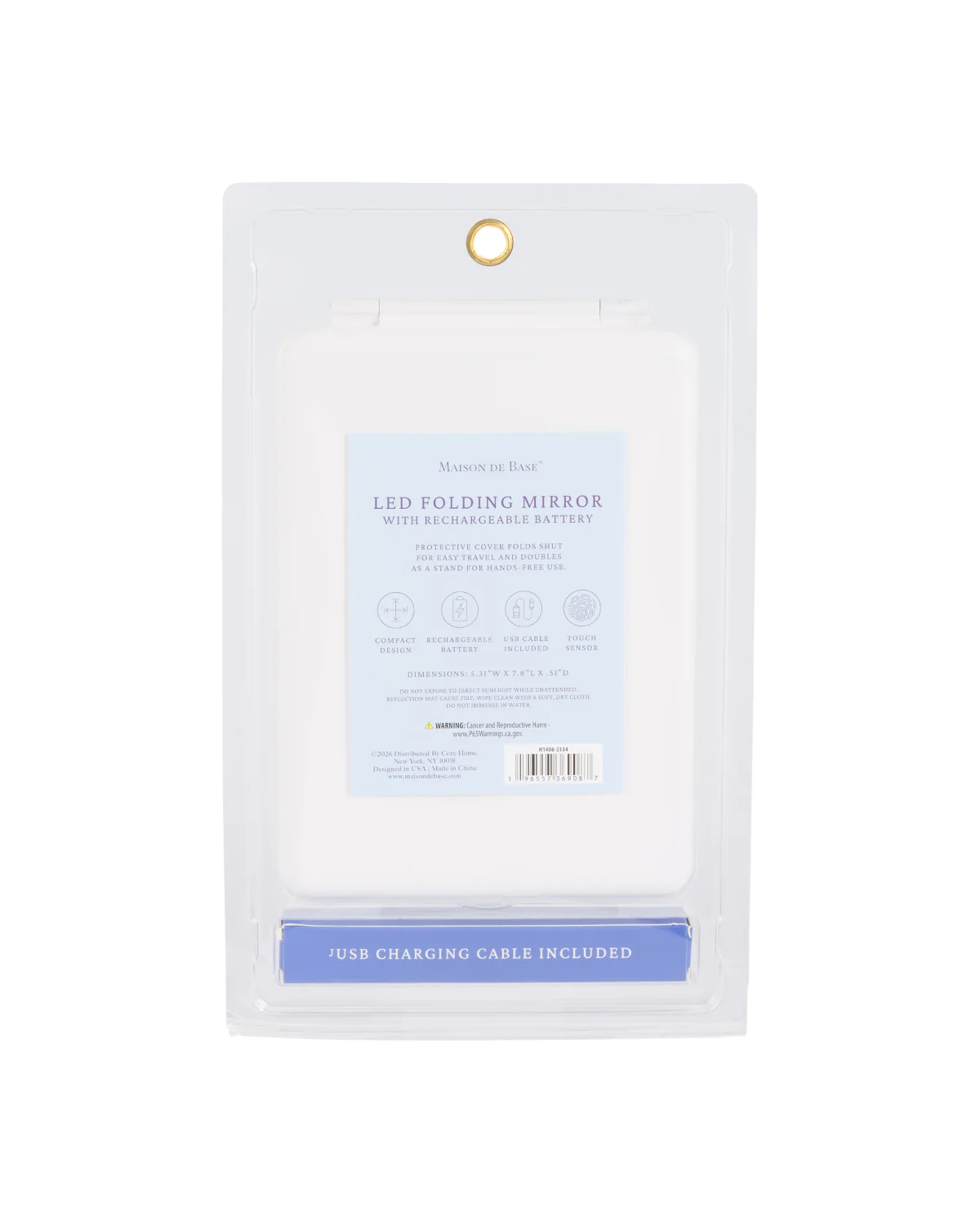 Travel Light-Up Mirror With Rechargeable Battery - Blue - Image 3