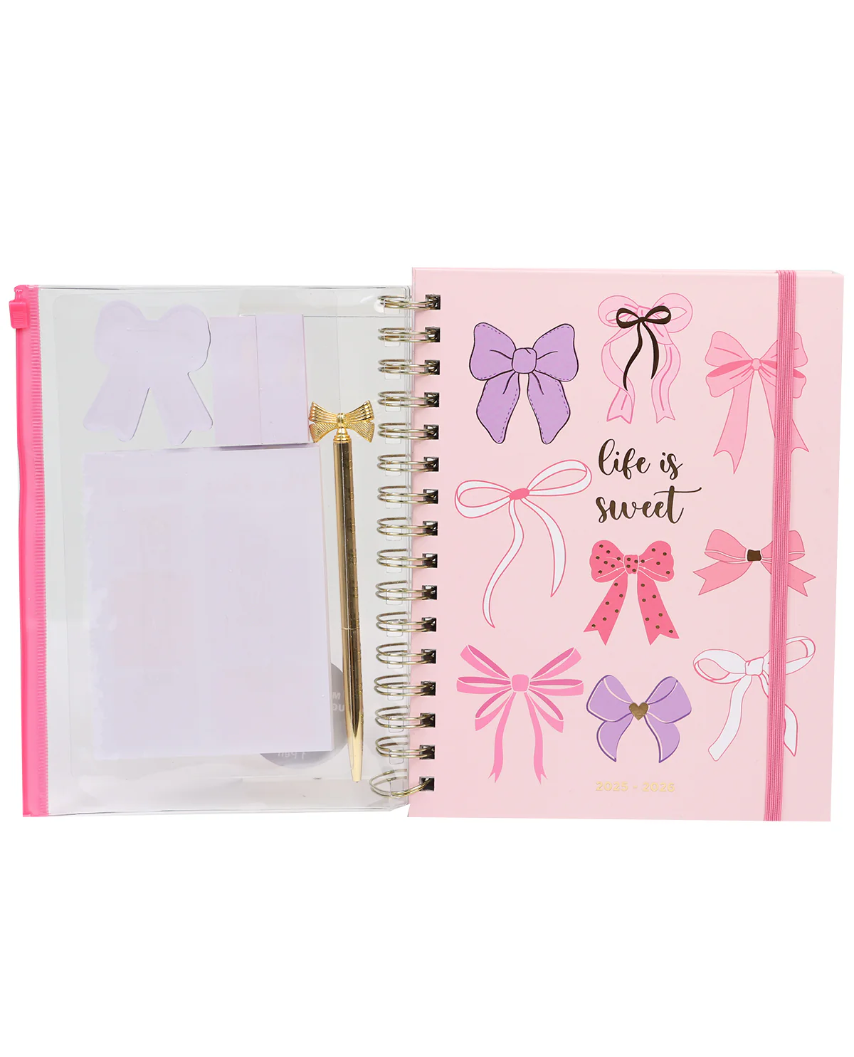 Bows With Gold Foil 18-Month Agenda Stationery Set - Image 2