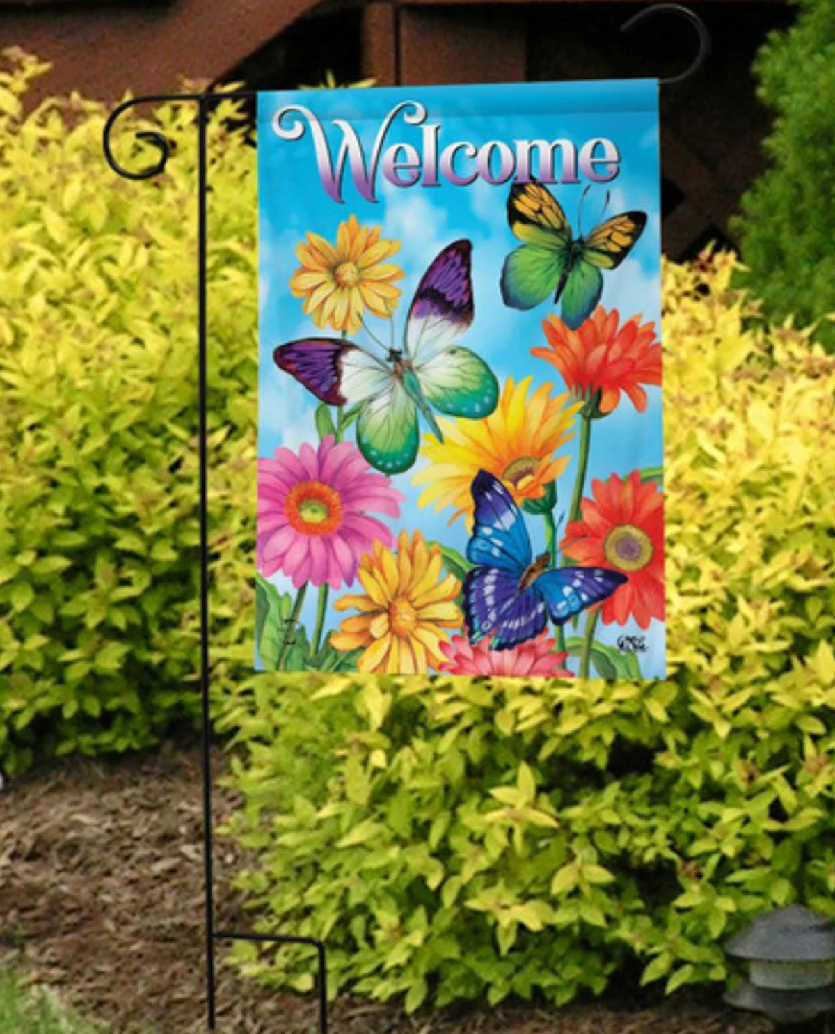 Butterflies Spring Garden Flag - Image 2