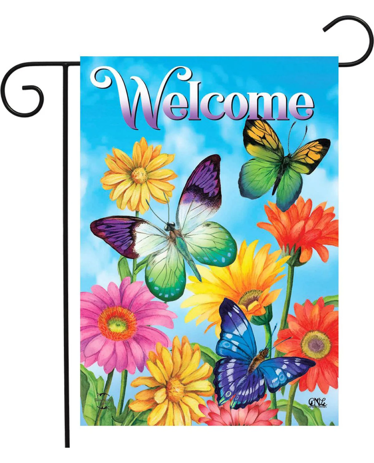 Butterflies Spring Garden Flag - Image 3