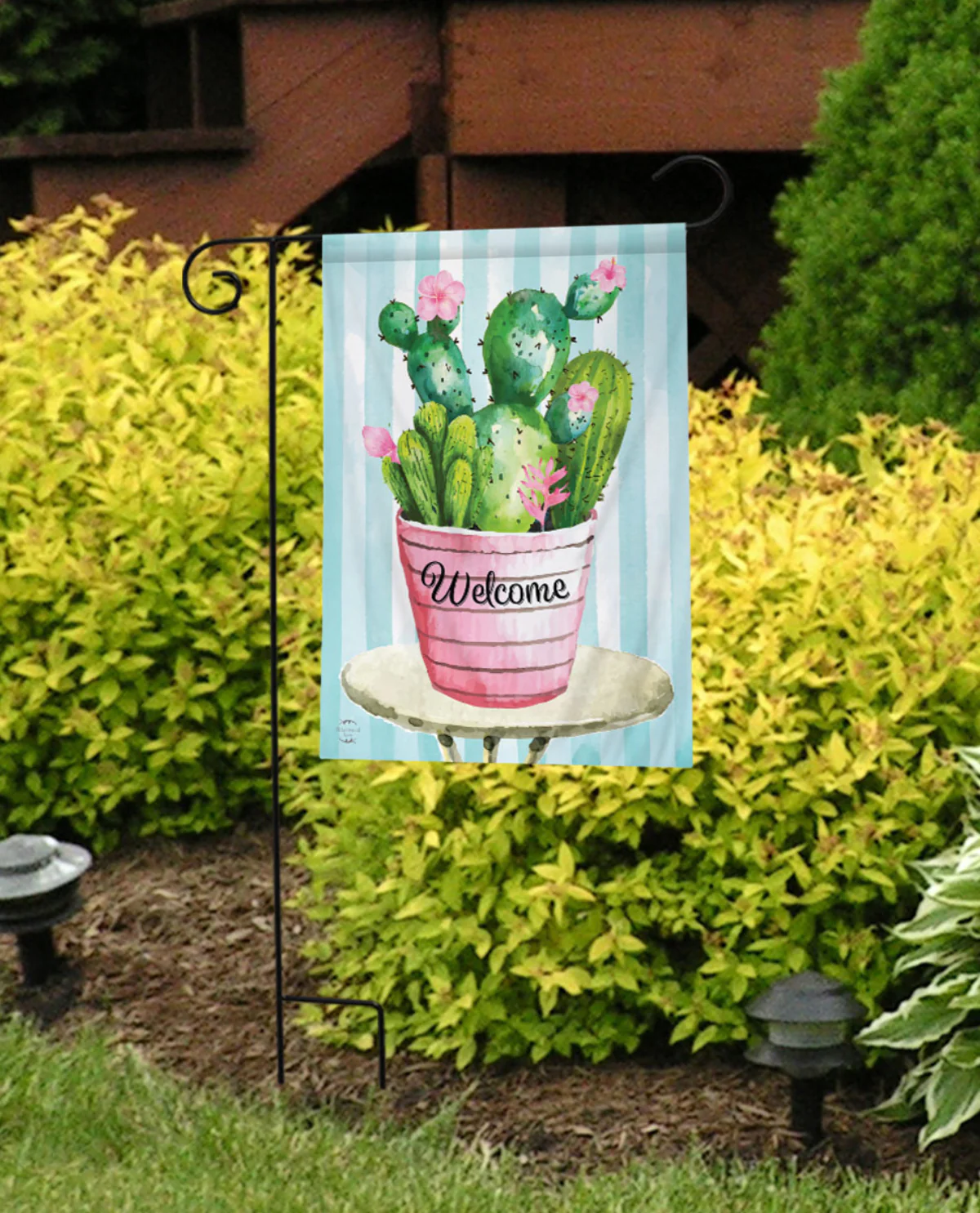 Cactus Bouquet Welcome Garden Flag - Image 2