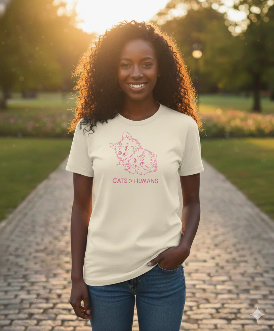 Missy Cats Humans Short Sleeve Screen Tee - Image 2