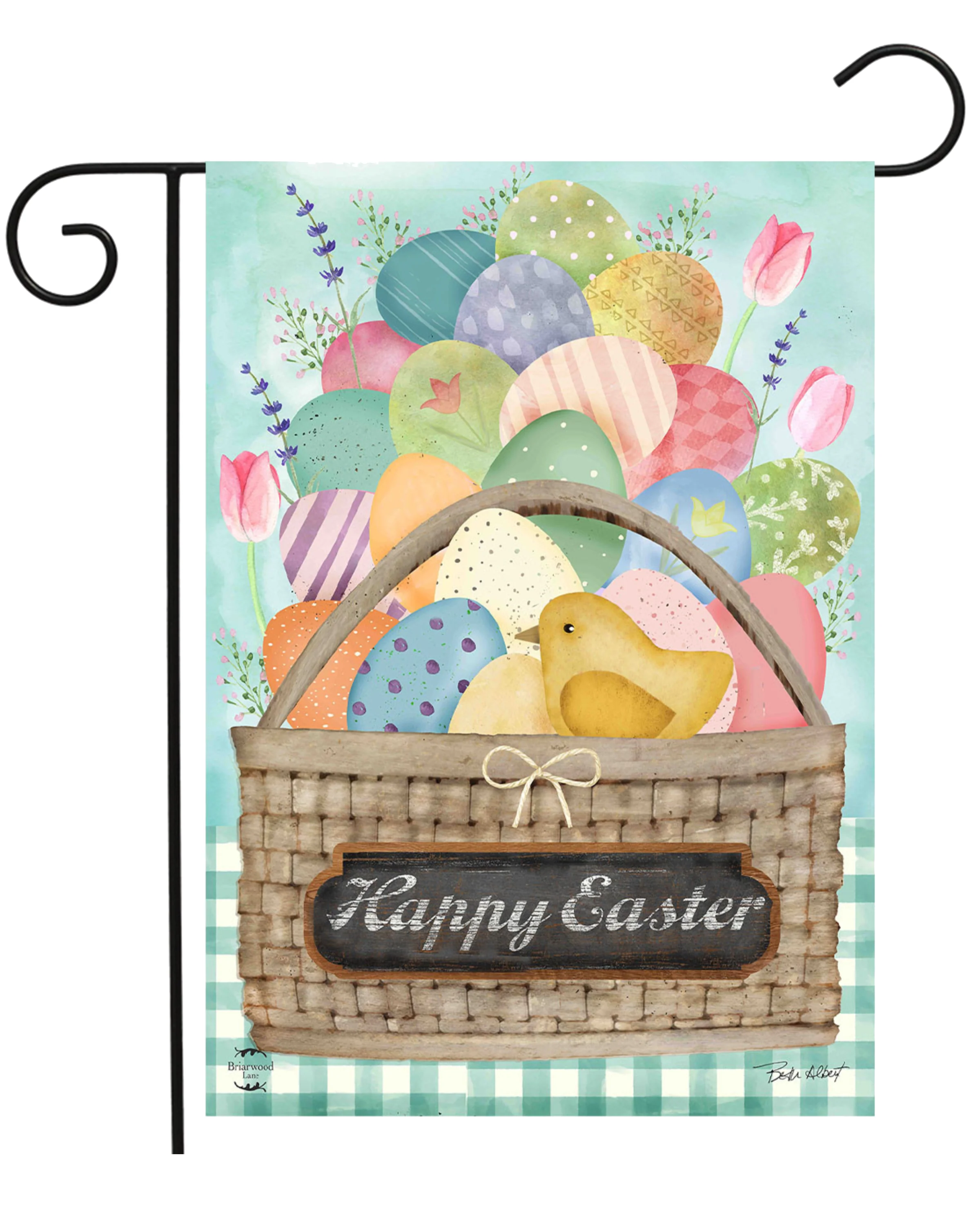 Colorful Easter Basket Garden Flag - Image 2