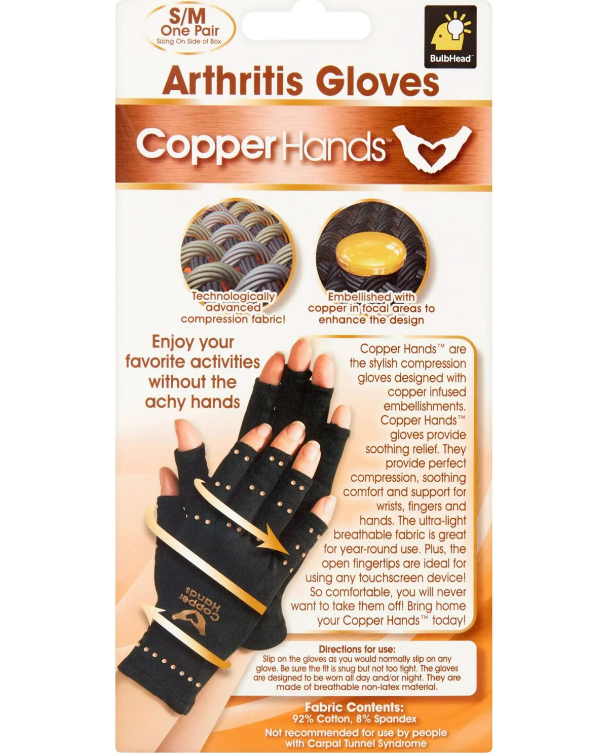 Copper Hands Arthritis Gloves Small/Medium - Image 2