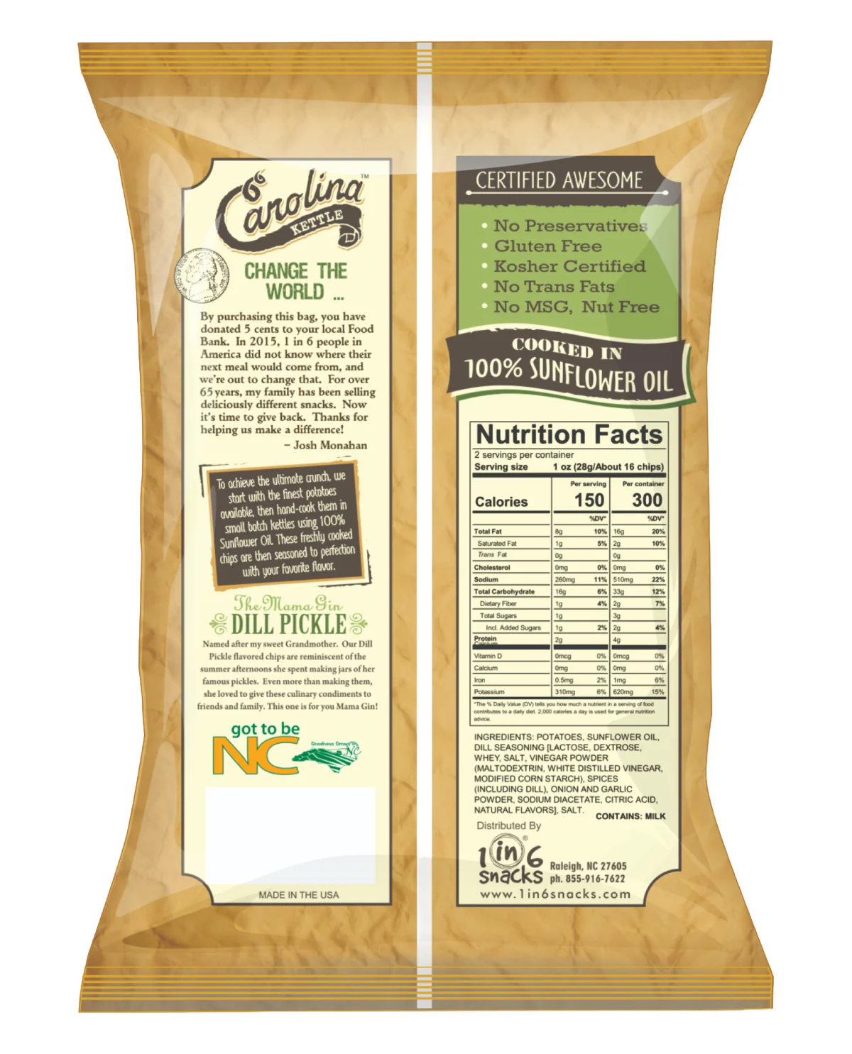 Dill Pickle Kettle Cooked Potato Chips - 2oz Bag - Image 2