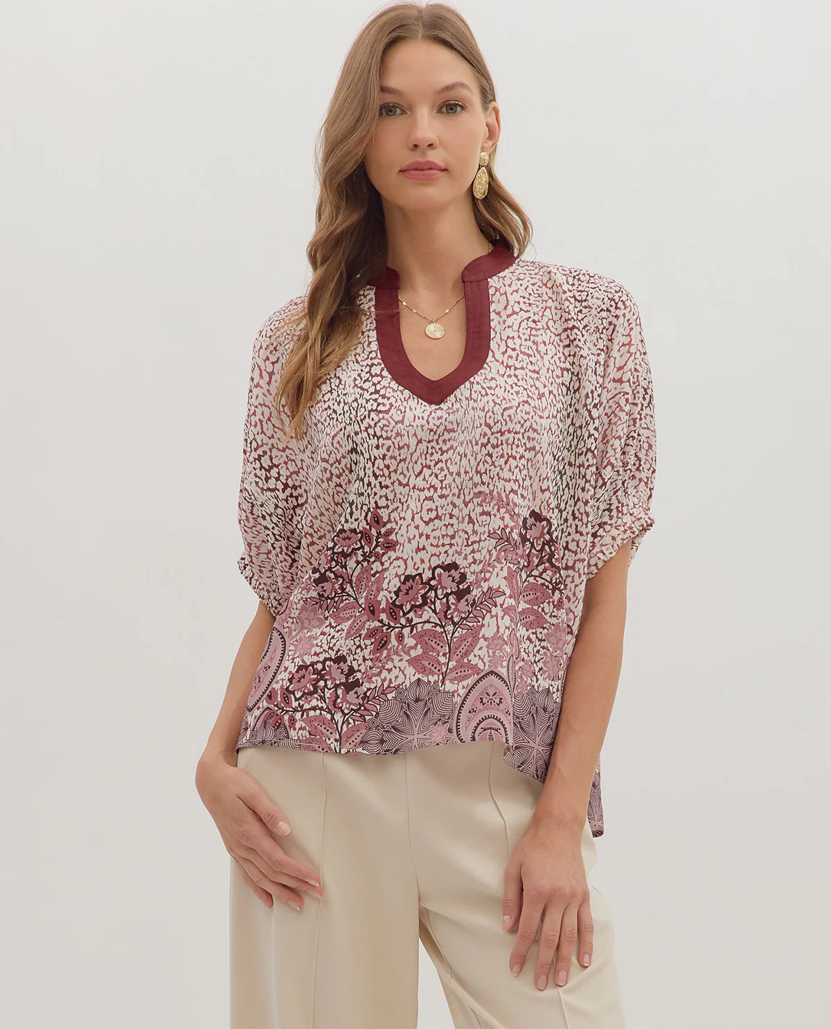 Entro Print Top with U-Neck - Image 2