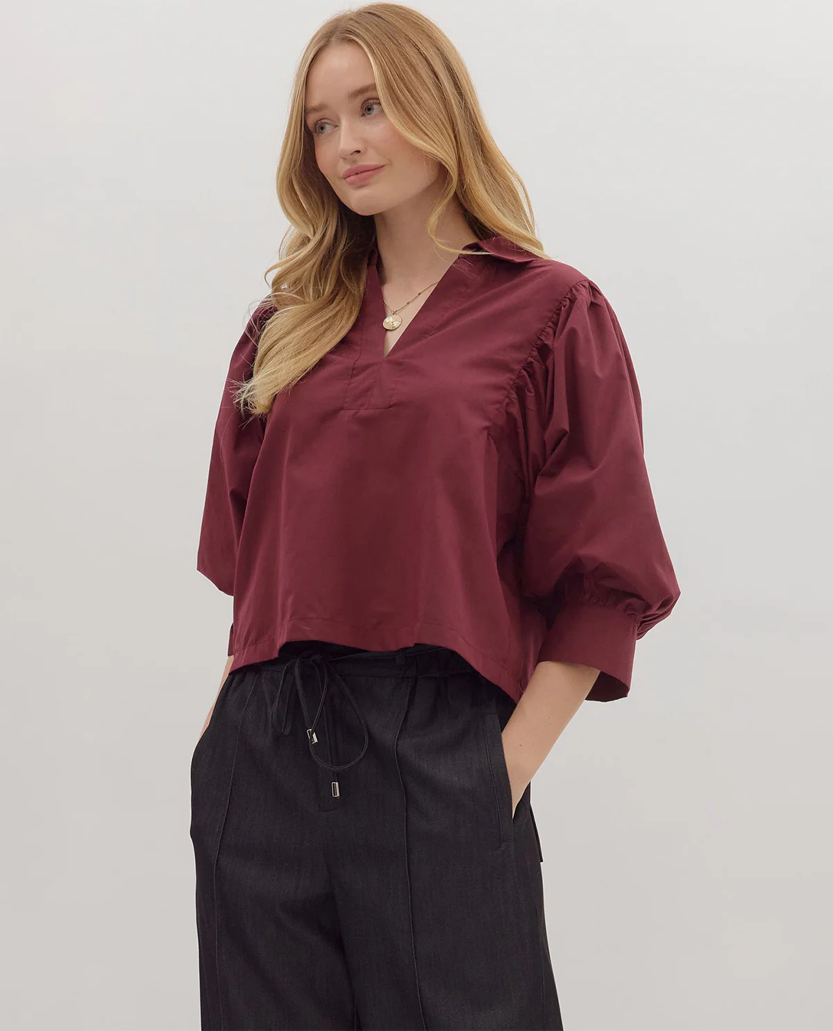 Entro Solid Collar Top - Image 5