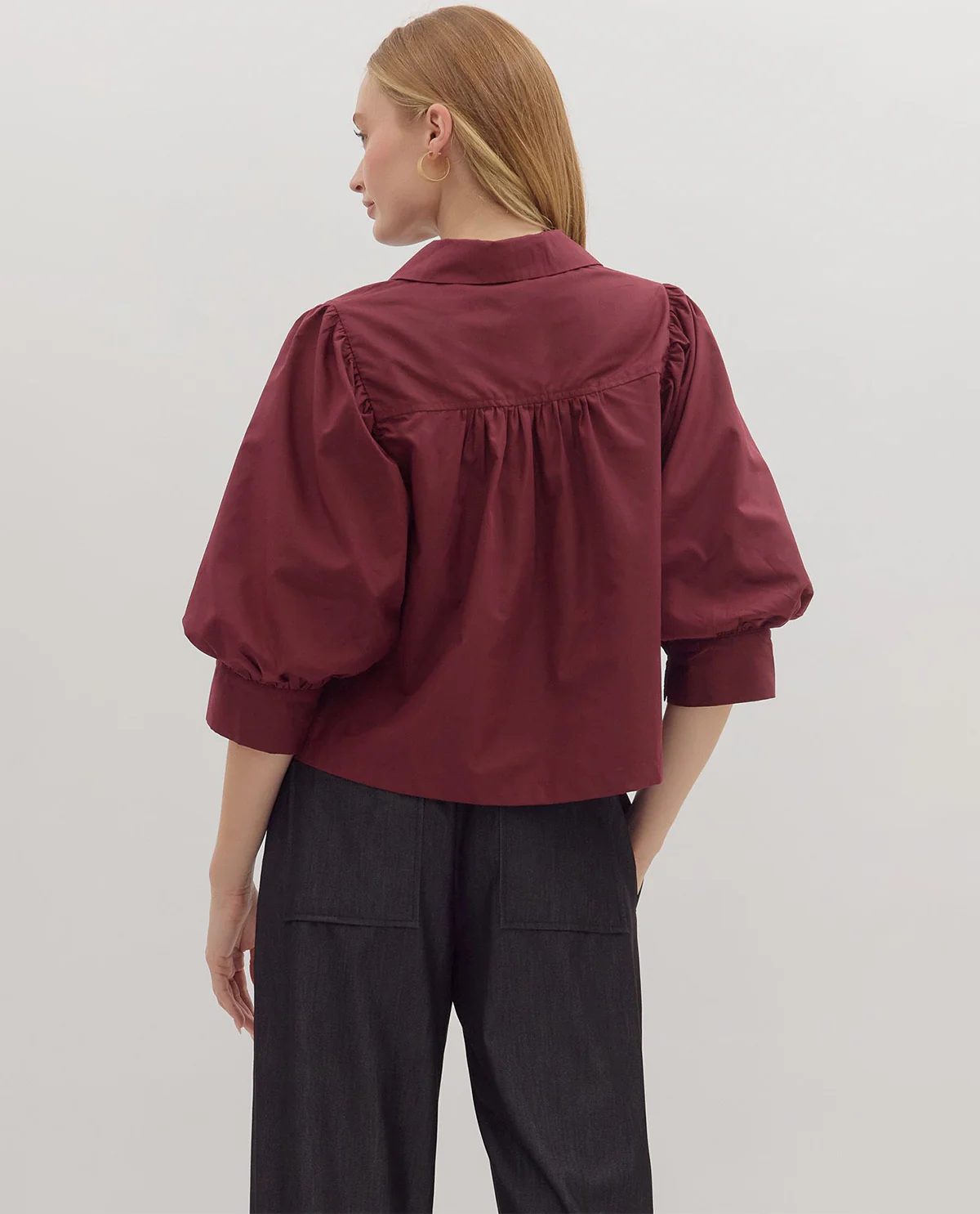 Entro Solid Collar Top - Image 6