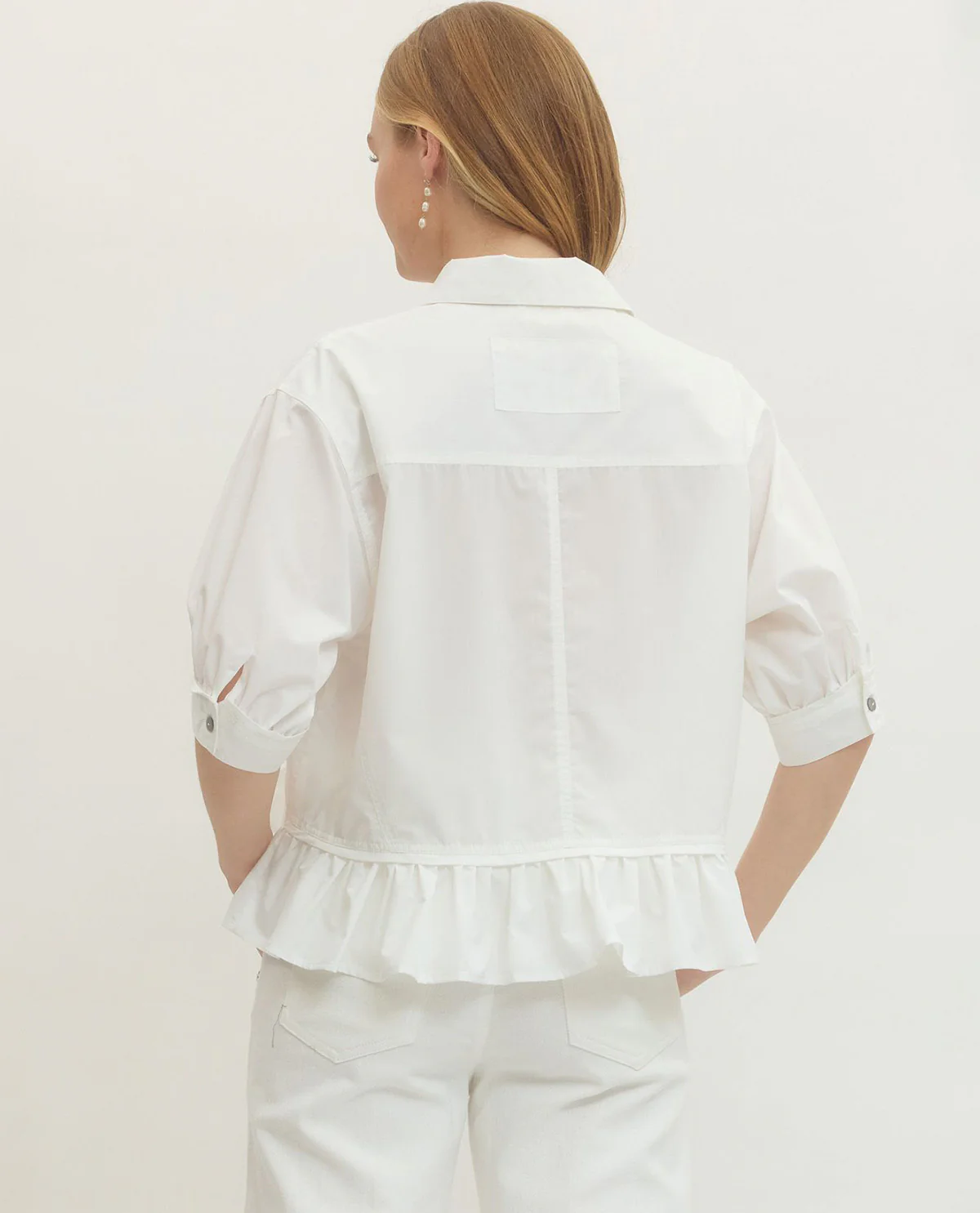 Entro Solid Ruffle Hem Top - Image 2