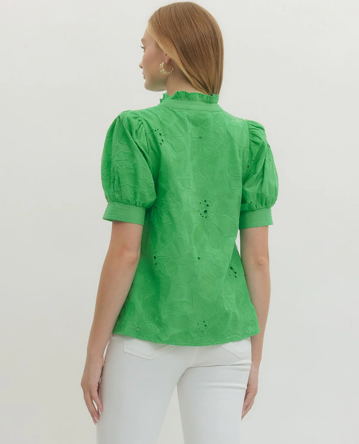 Entro Solid Textured Top Green - Image 2