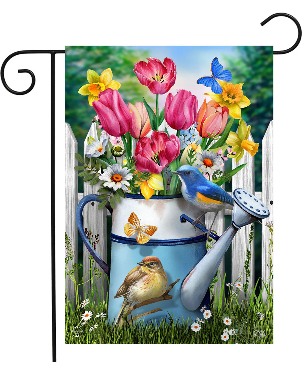 Floral Watering Garden Flag - Image 2