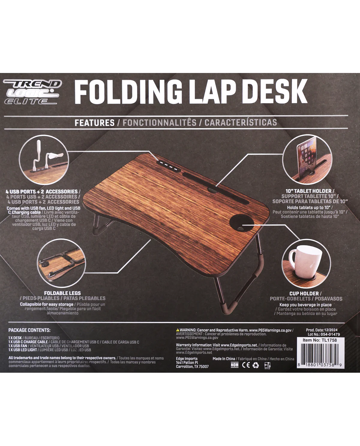 Dark Brown Folding Lap Desk - Image 3