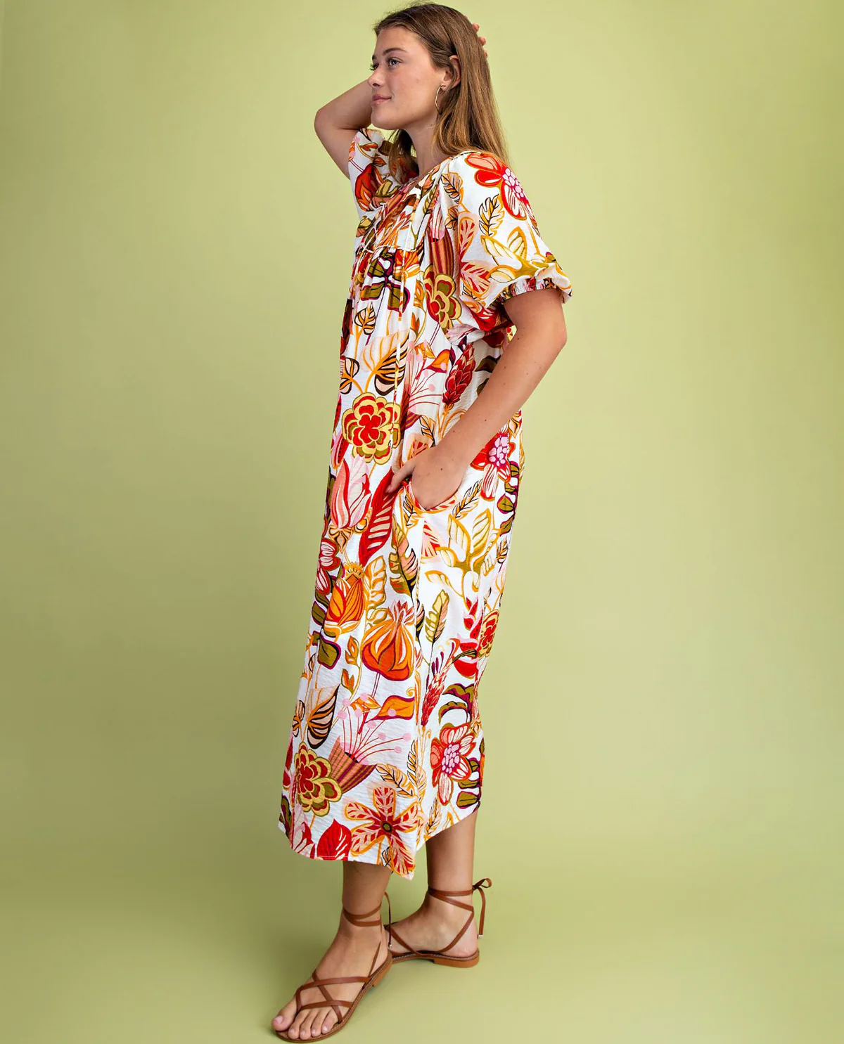 Gigio Flora Dress with Tie Neck - Image 2