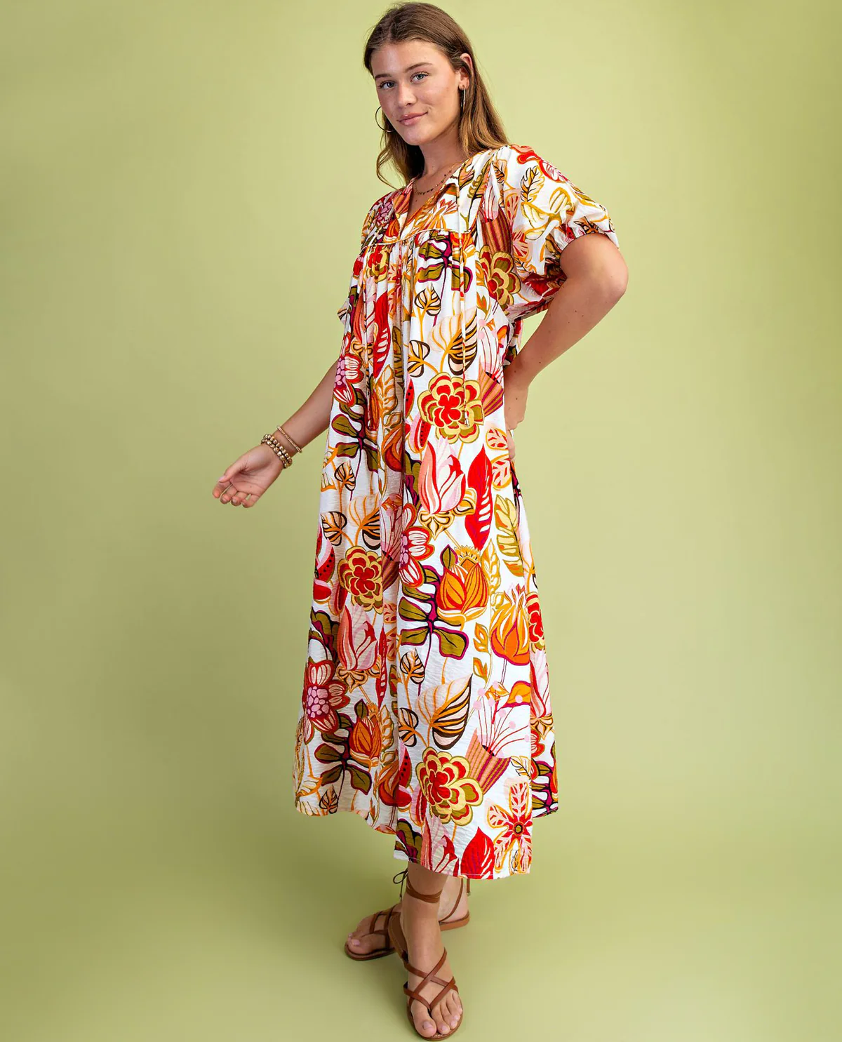 Gigio Flora Dress with Tie Neck - Image 6