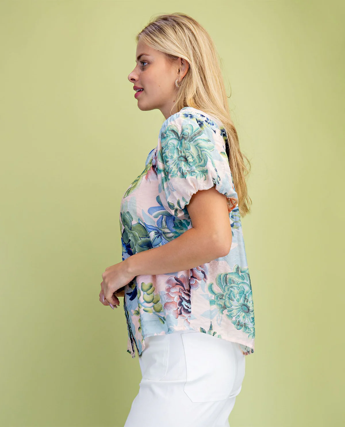 Gigio Plus Print Button Down Top - Image 4