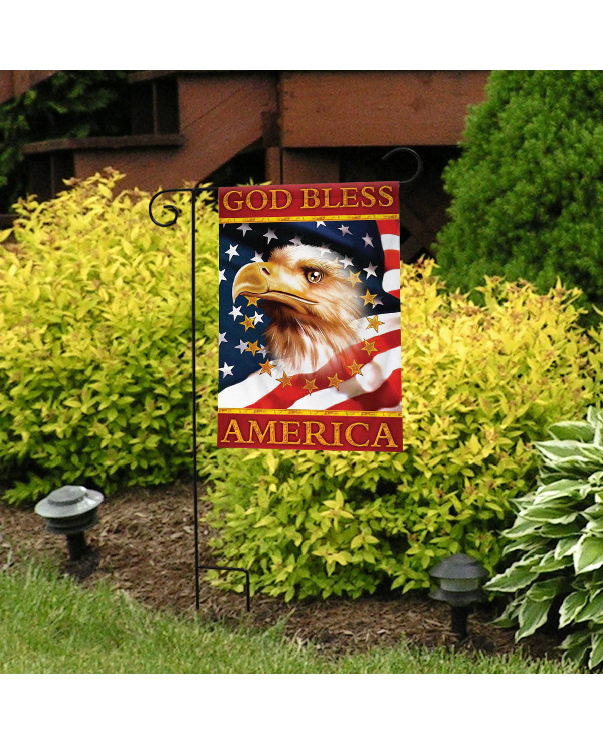 God Bless America Eagle Garden Flag - Image 2