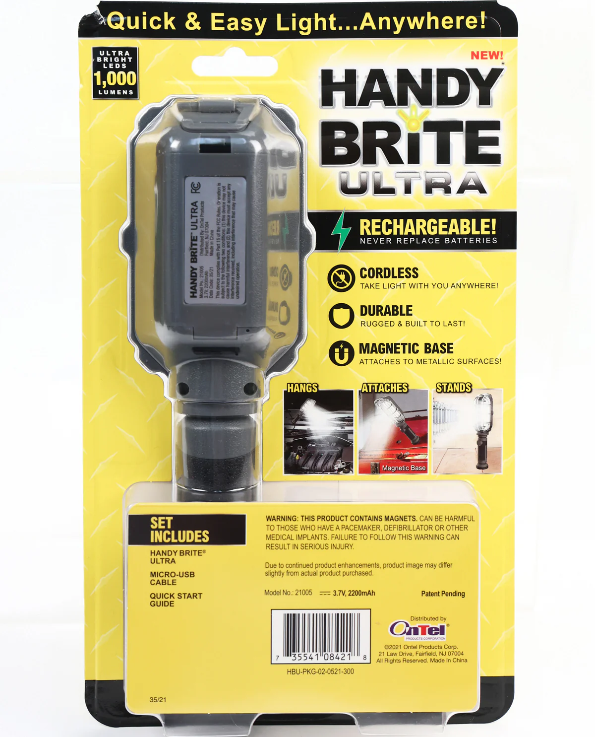 Handy Brite Ultra Bight Rechargeable Flashlight - Image 2