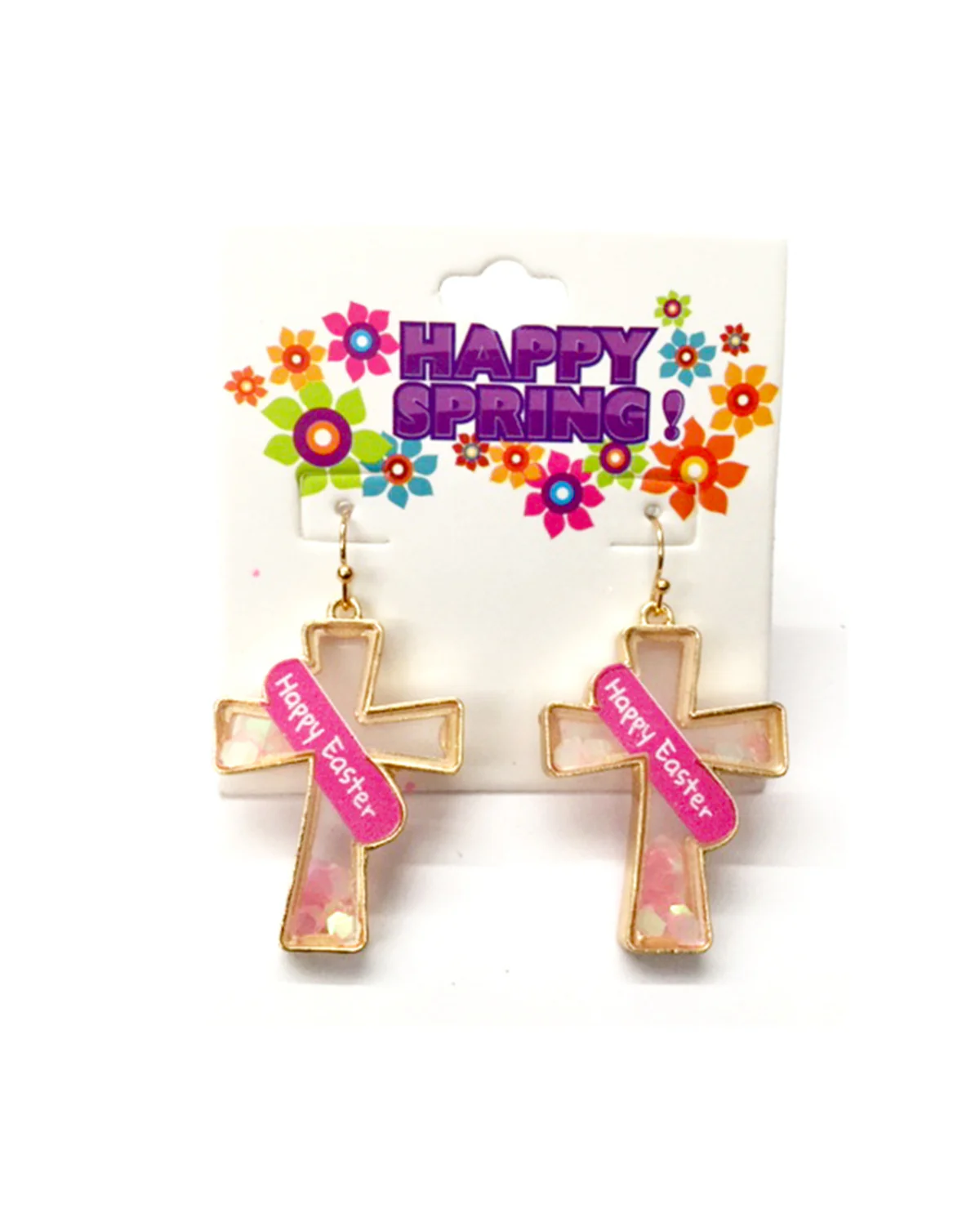 Happy Easter Cross Earrings - Image 2