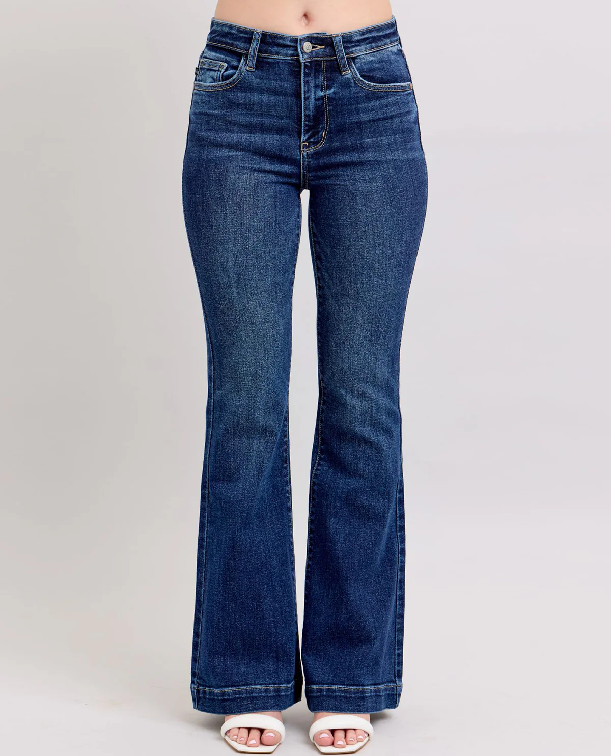 Judy Blue High Waist Flare with Trouser Hem Jeans - Image 2