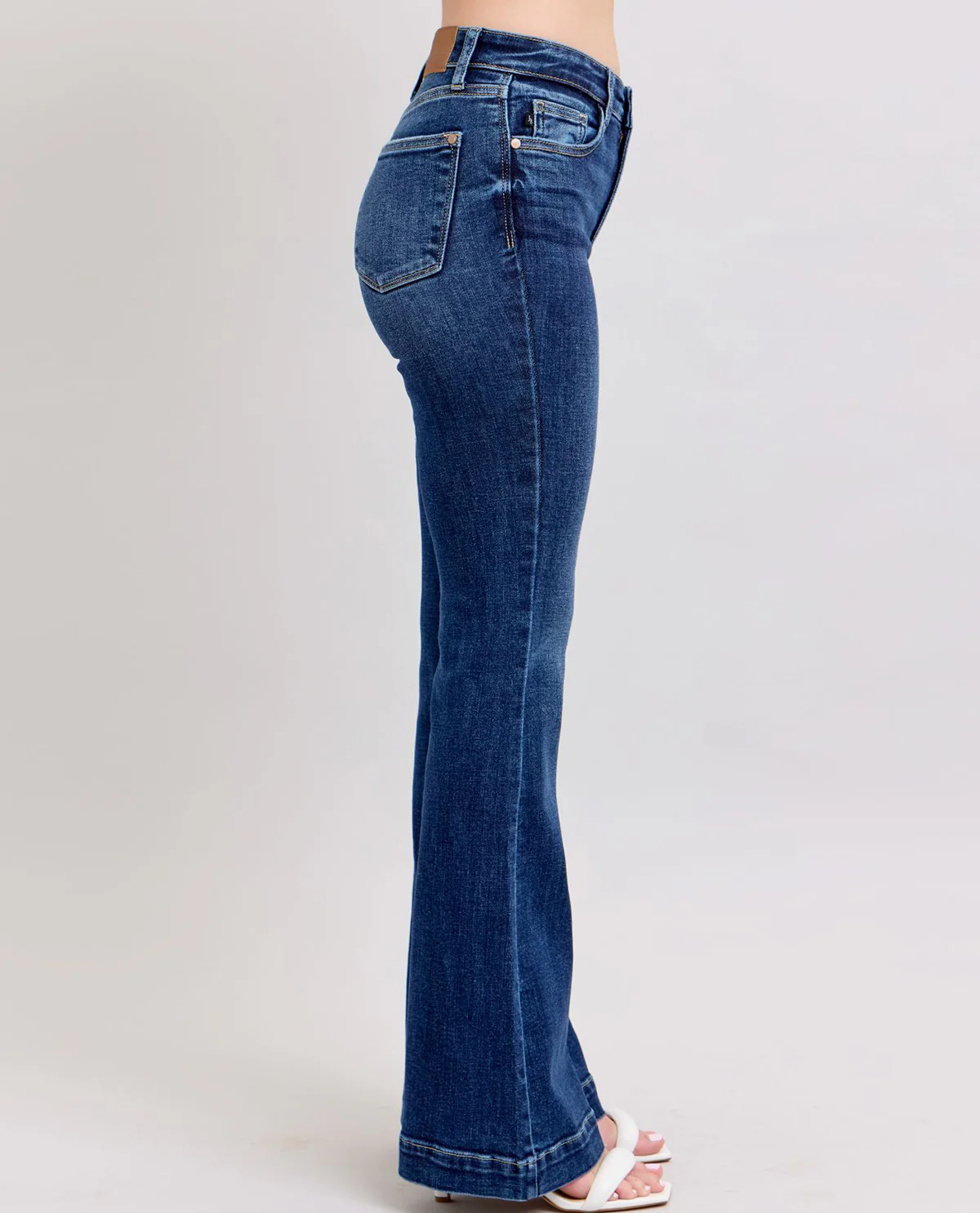 Judy Blue High Waist Flare with Trouser Hem Jeans - Image 3